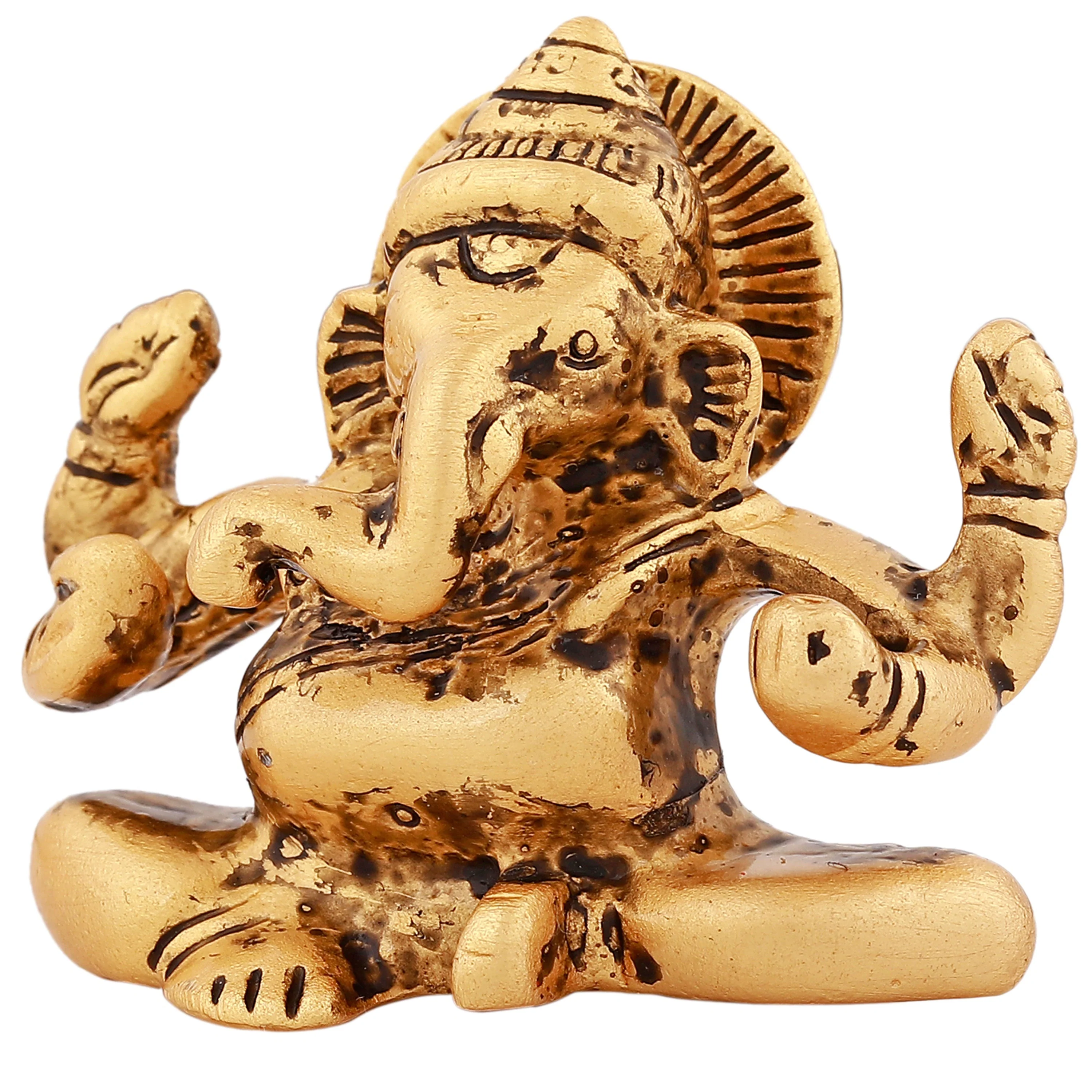 Estele Gold Plated Antique Spiritual Lord Ganesh Idol For Gifts & House Warming/Home/Office Decors. - Image 3