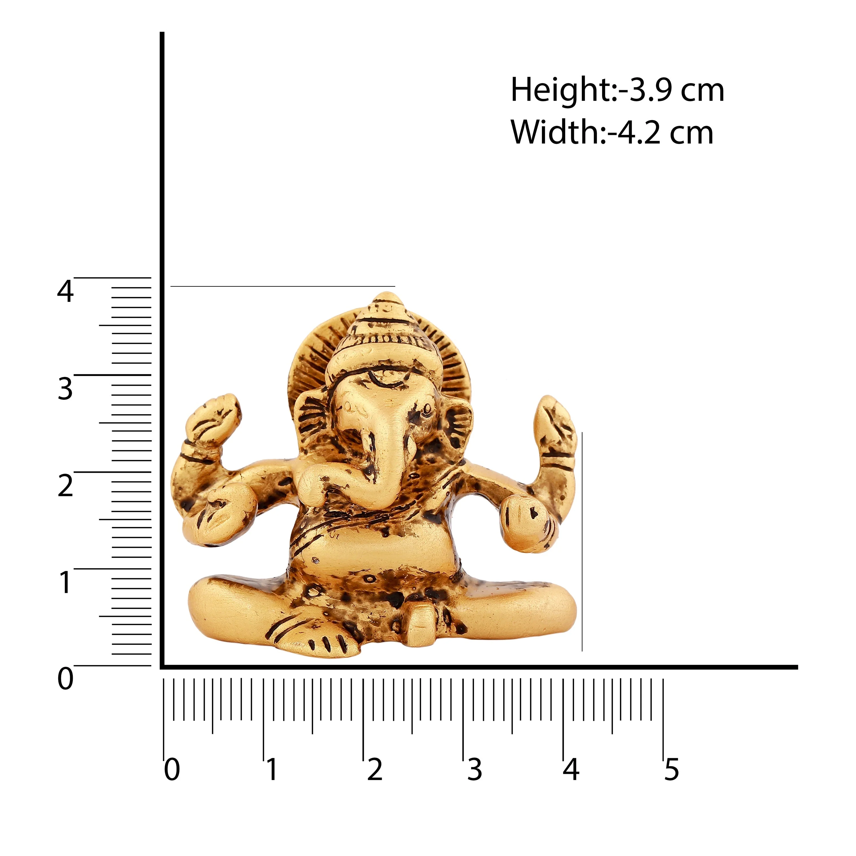Estele Gold Plated Antique Spiritual Lord Ganesh Idol For Gifts & House Warming/Home/Office Decors. - Image 5