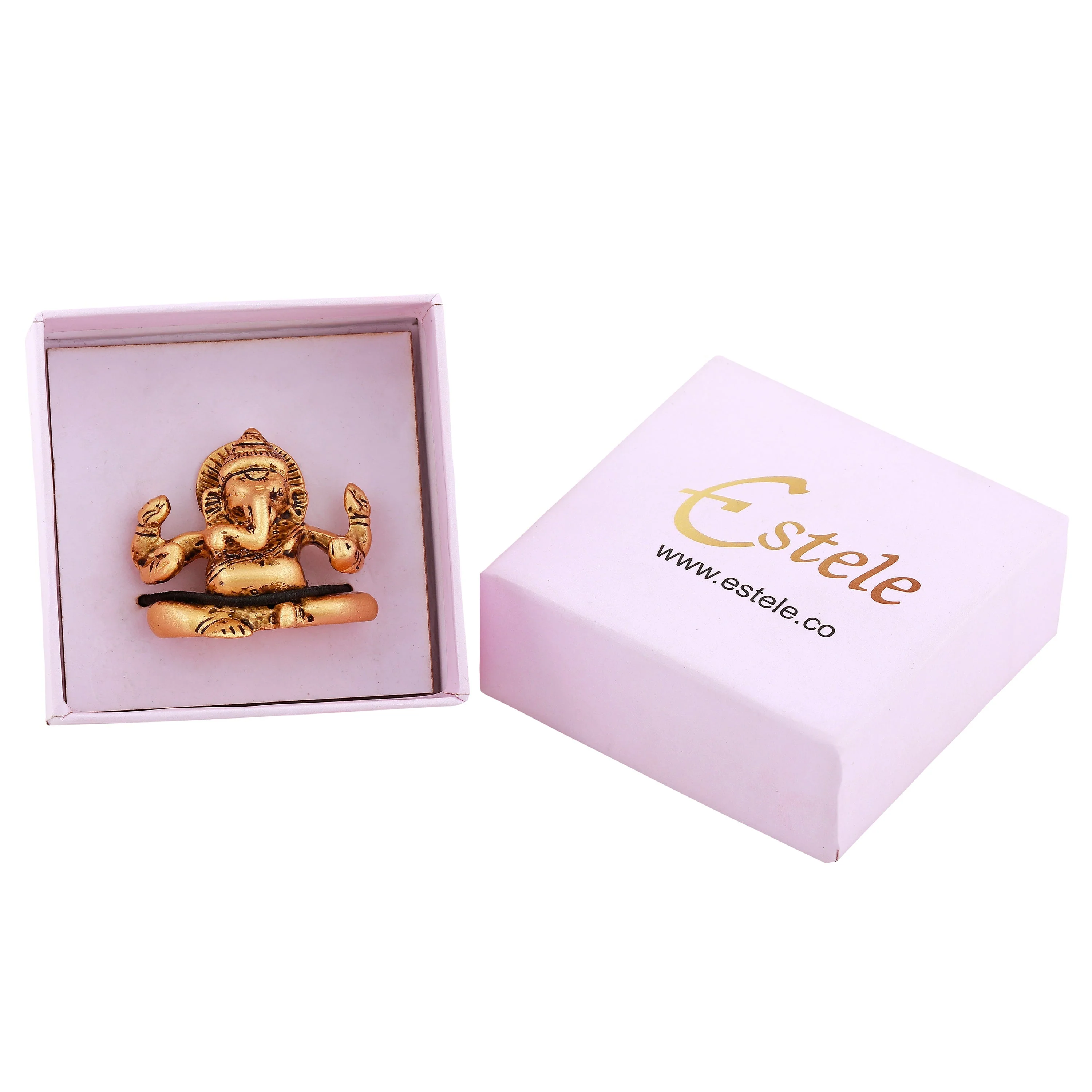 Estele Gold Plated Antique Spiritual Lord Ganesh Idol For Gifts & House Warming/Home/Office Decors. - Image 6