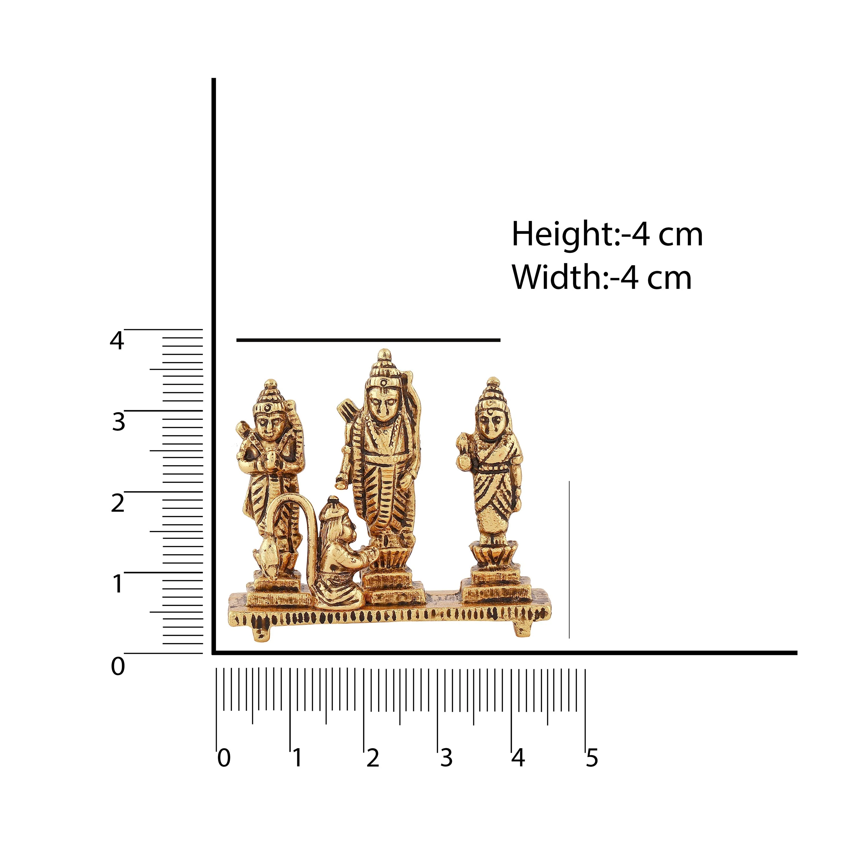 Estele Gold Plated Antique Spiritual Ram Darbar|God Ram,Laxman,Sita & Hanuman Idol For Pooja/Car Decor. - Image 4