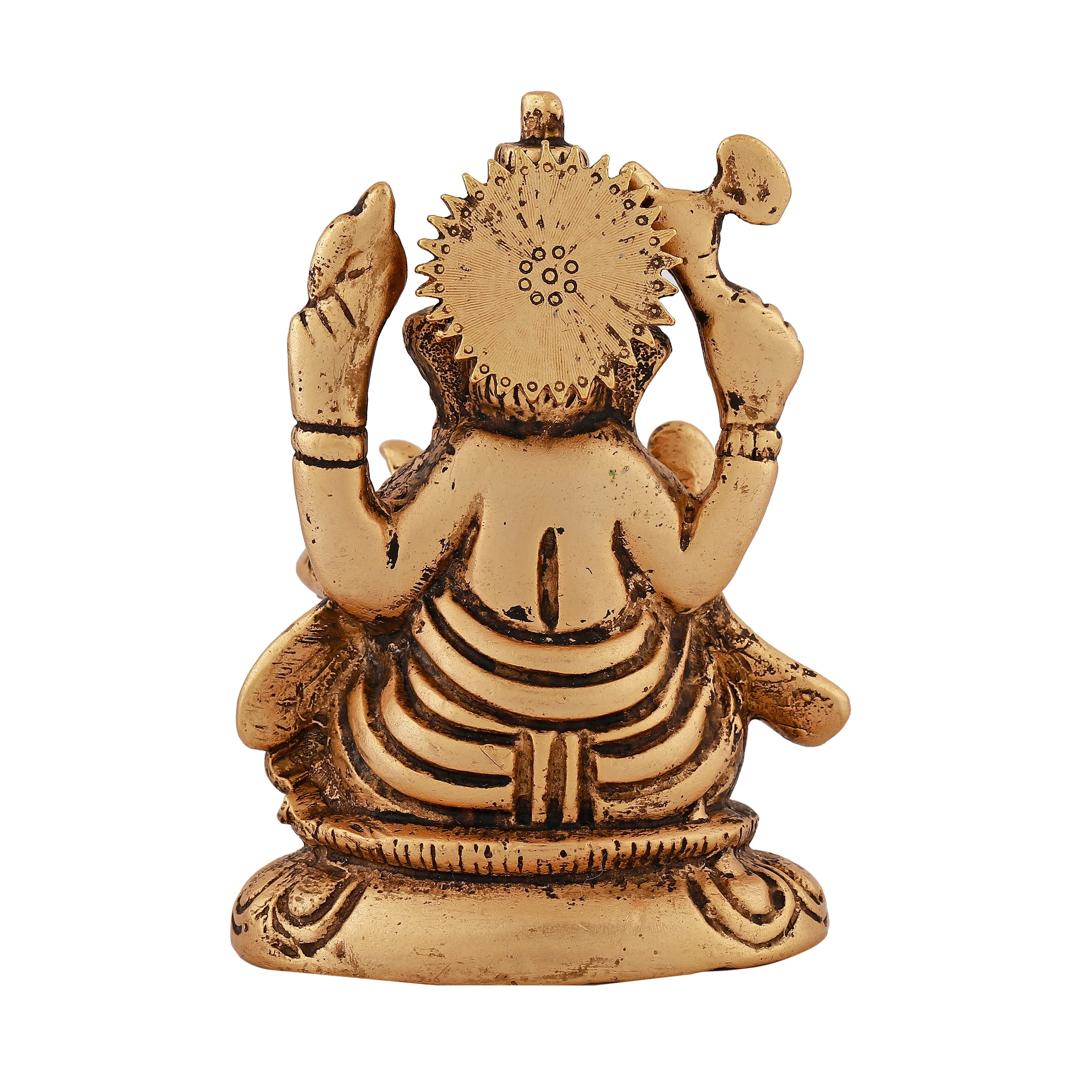 Estele Gold Plated Antique Spiritual Sharp Lord Ganesh Idol For Gifts & House Warming/Home/Office Decors. - Image 4