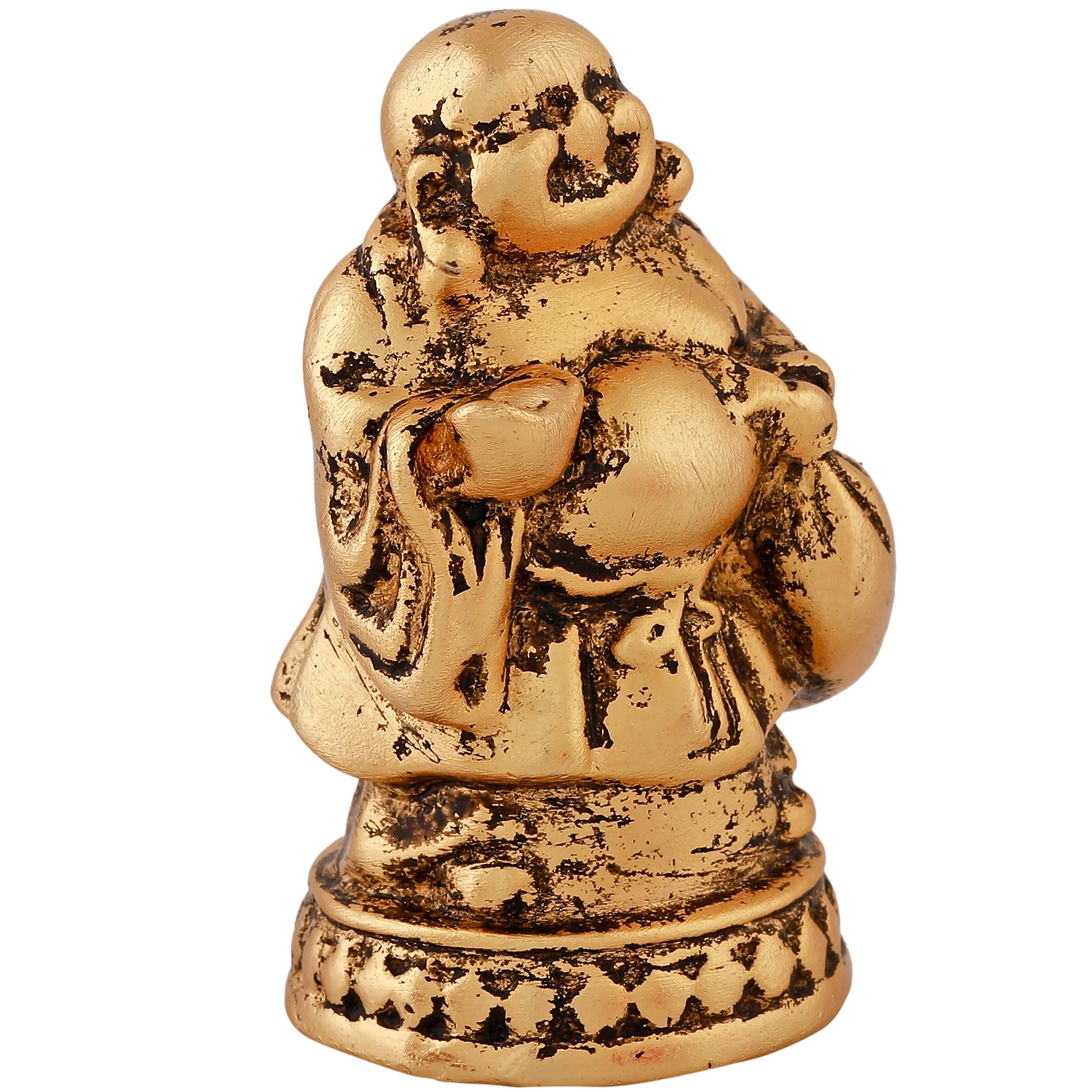 Estele Gold Plated Decorative Laughing Buddha Idol - Image 4