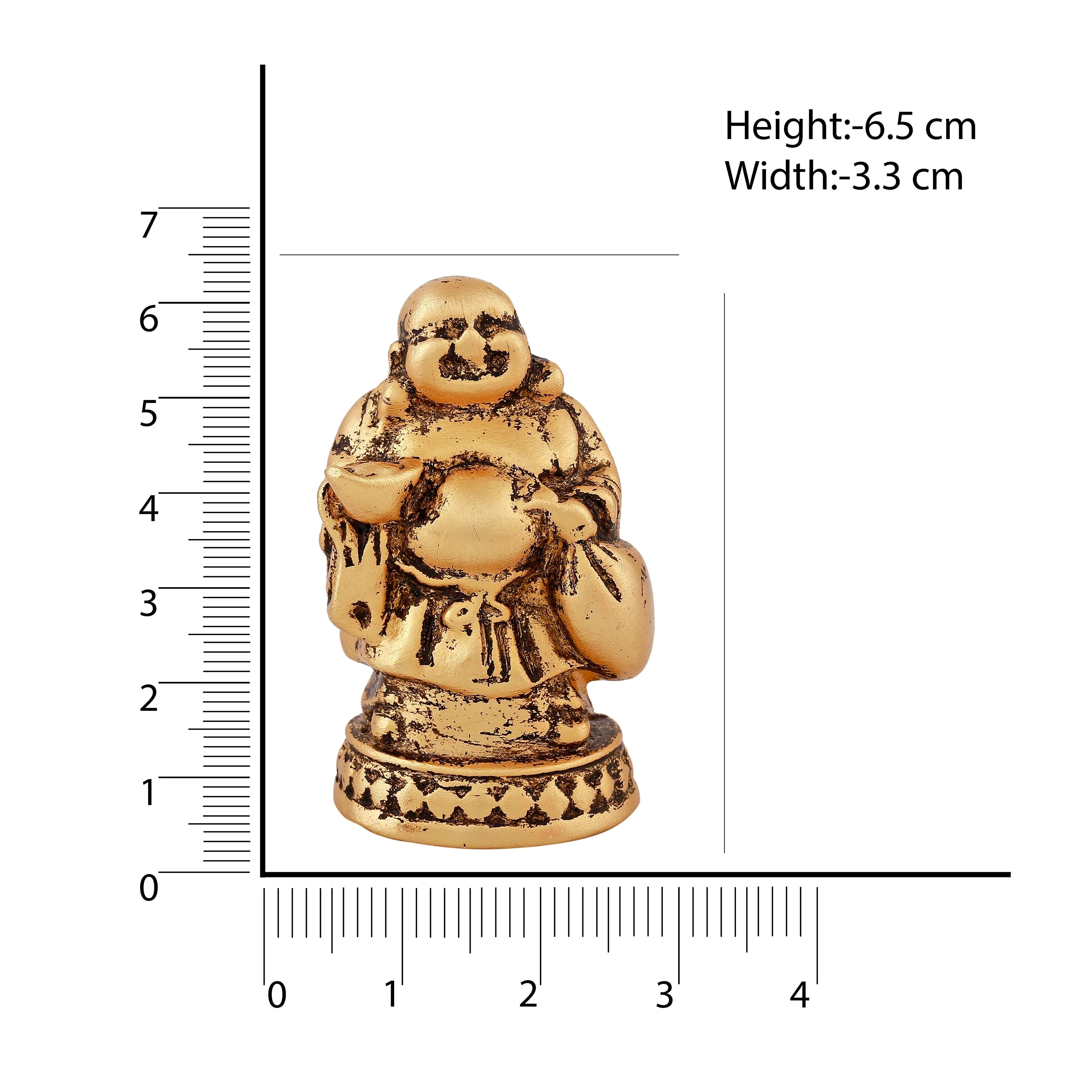 Estele Gold Plated Decorative Laughing Buddha Idol - Image 7