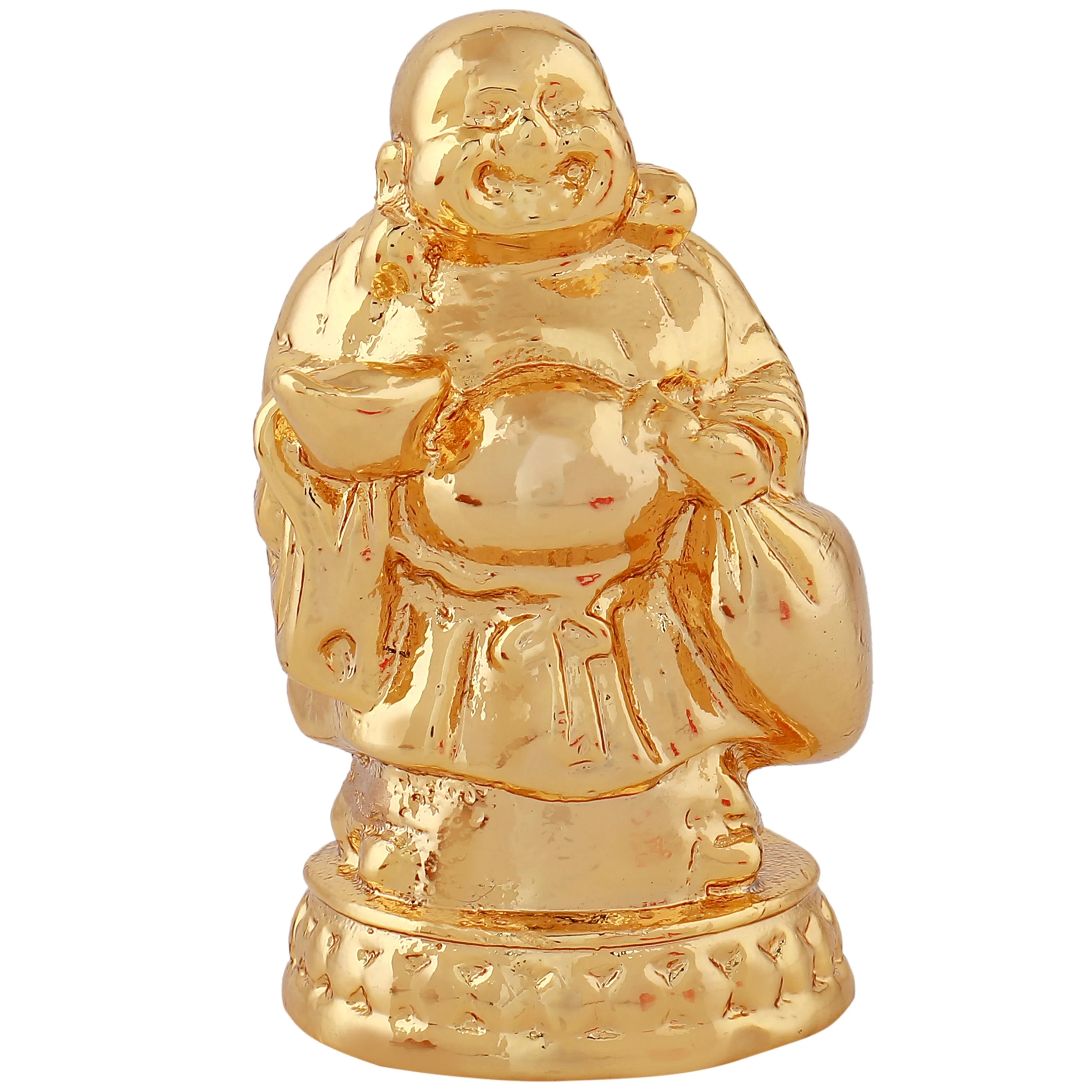 Estele Gold Plated Decorative Laughing Buddha Idol - Image 2