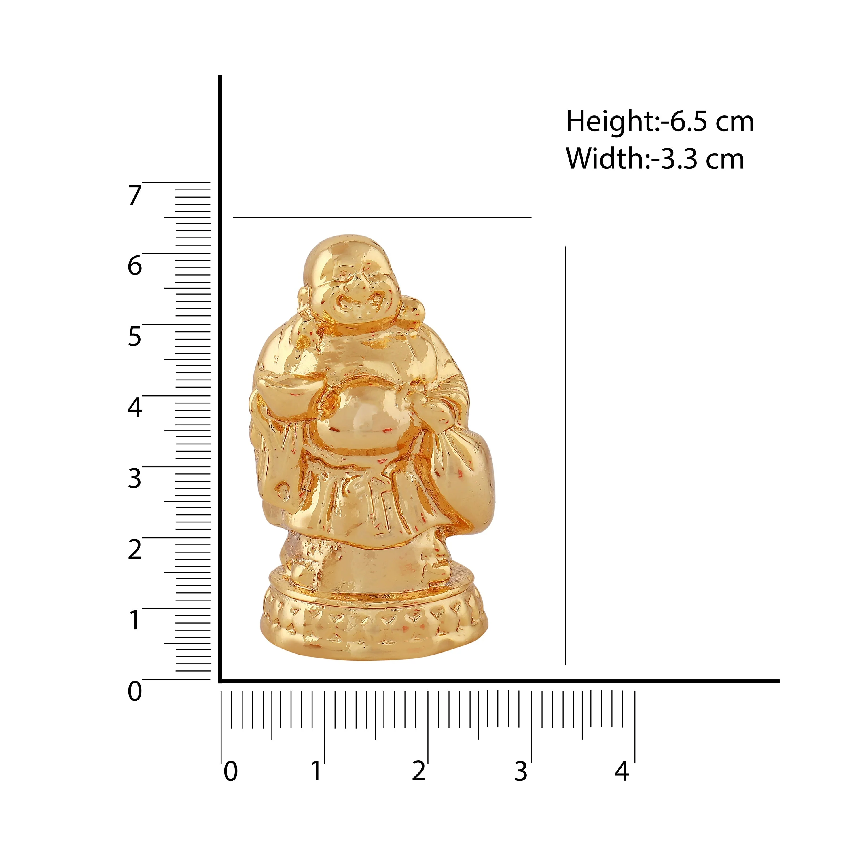 Estele Gold Plated Decorative Laughing Buddha Idol - Image 7