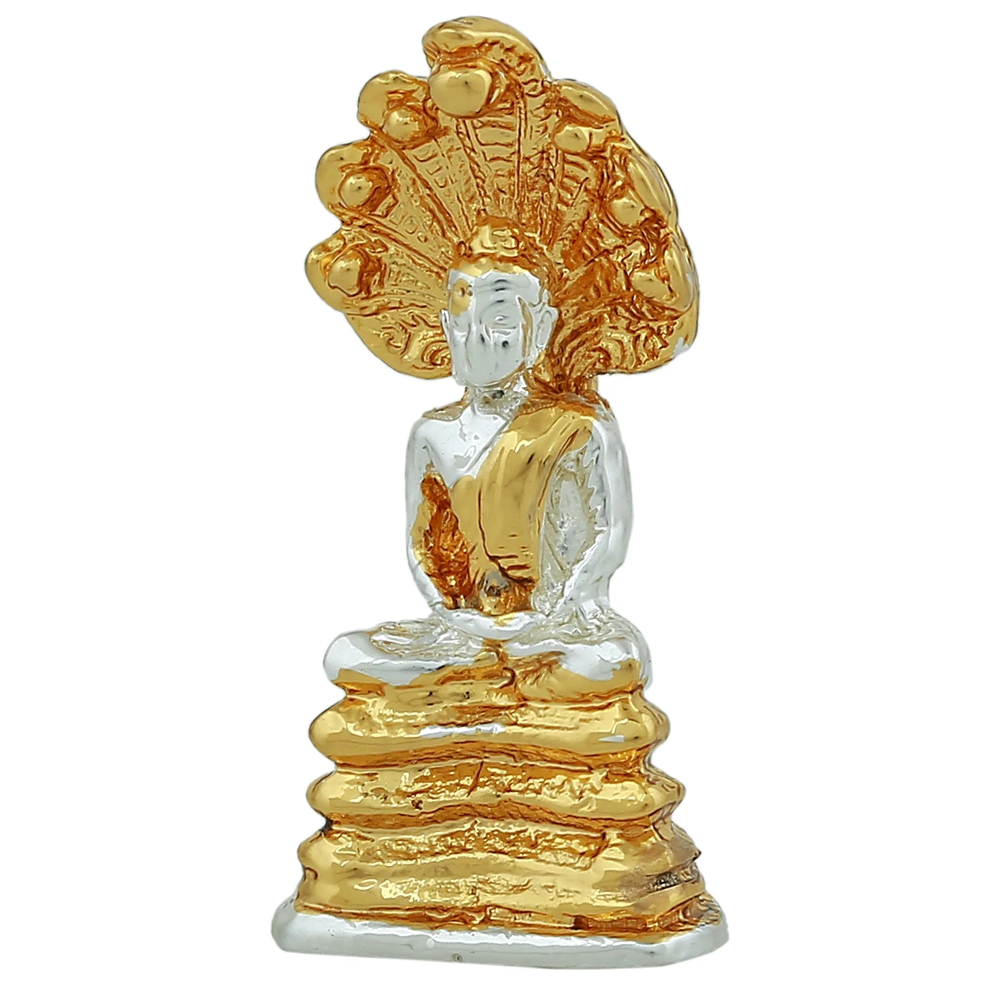 Estele Gold Plated Decorative Lord Buddha Idol - Image 5