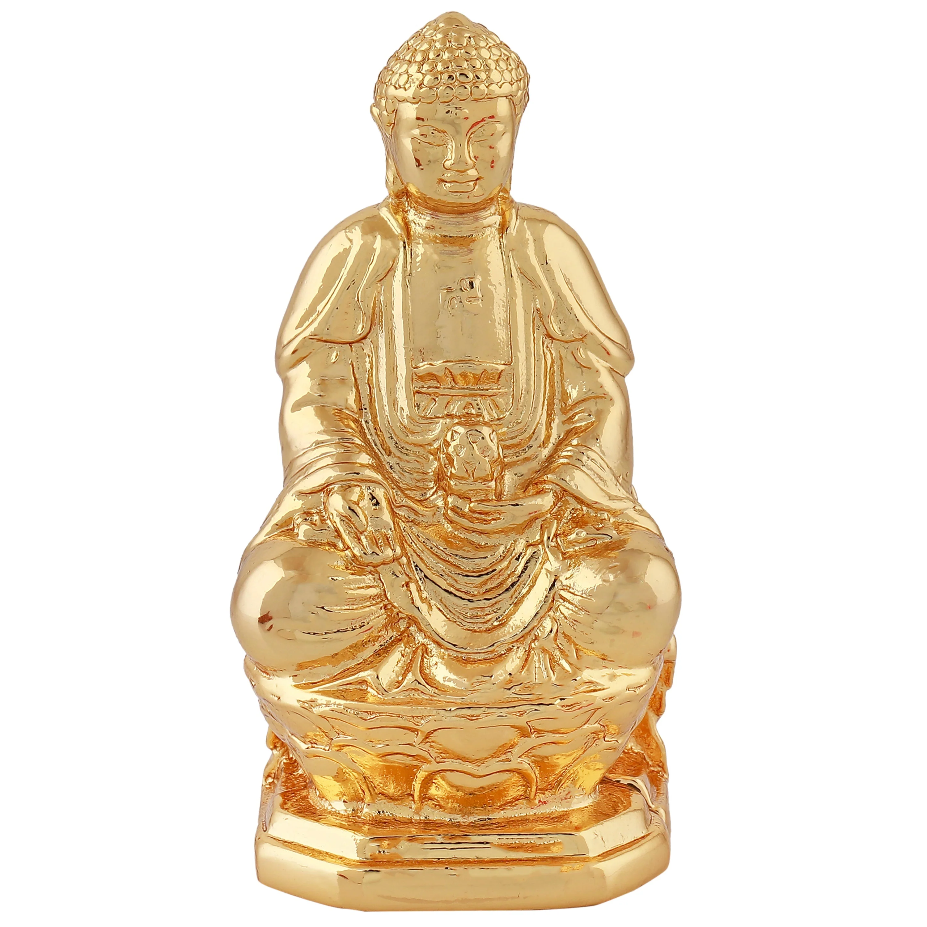 Estele Gold Plated Decorative Meditating Gautam Buddha Idol - Image 3
