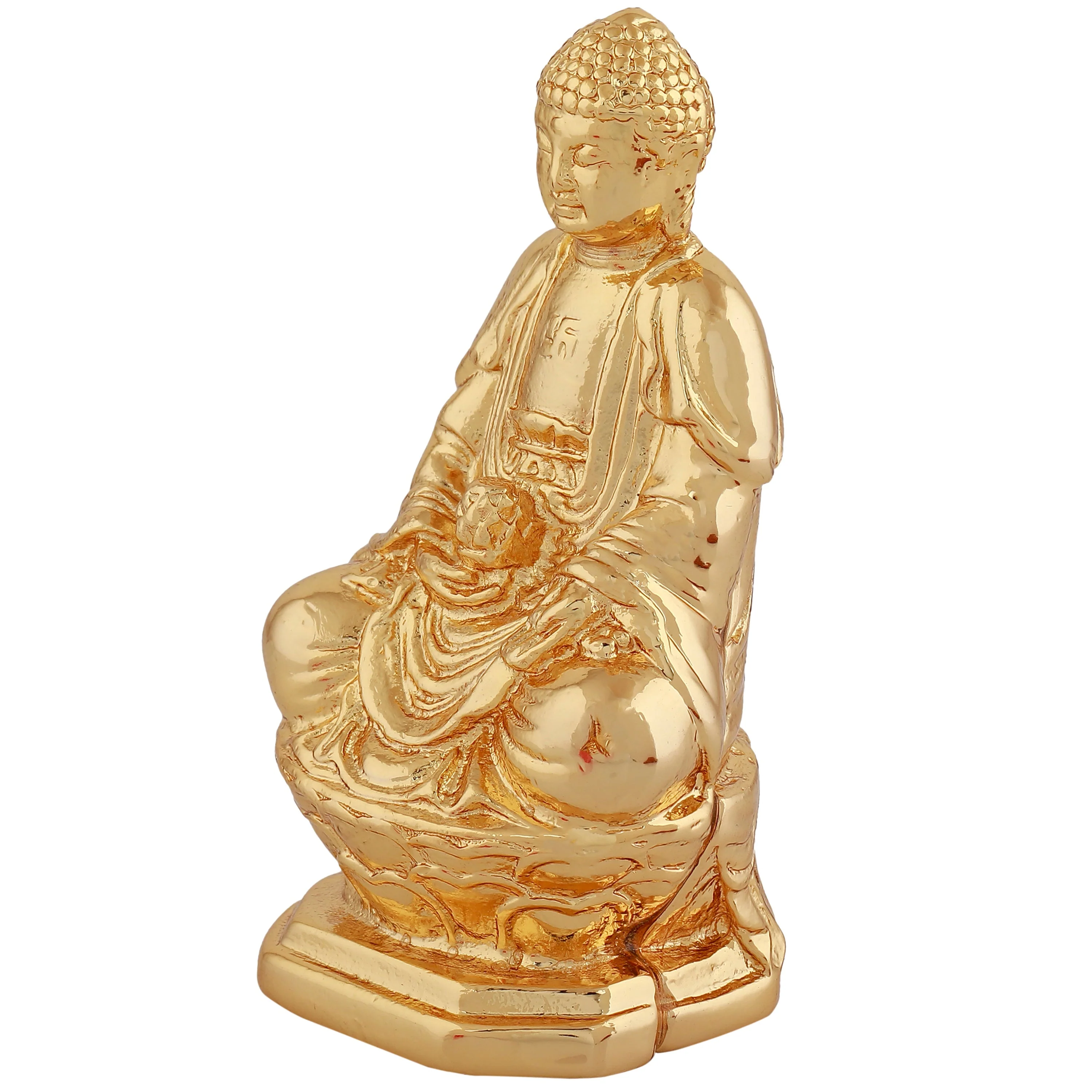 Estele Gold Plated Decorative Meditating Gautam Buddha Idol - Image 5