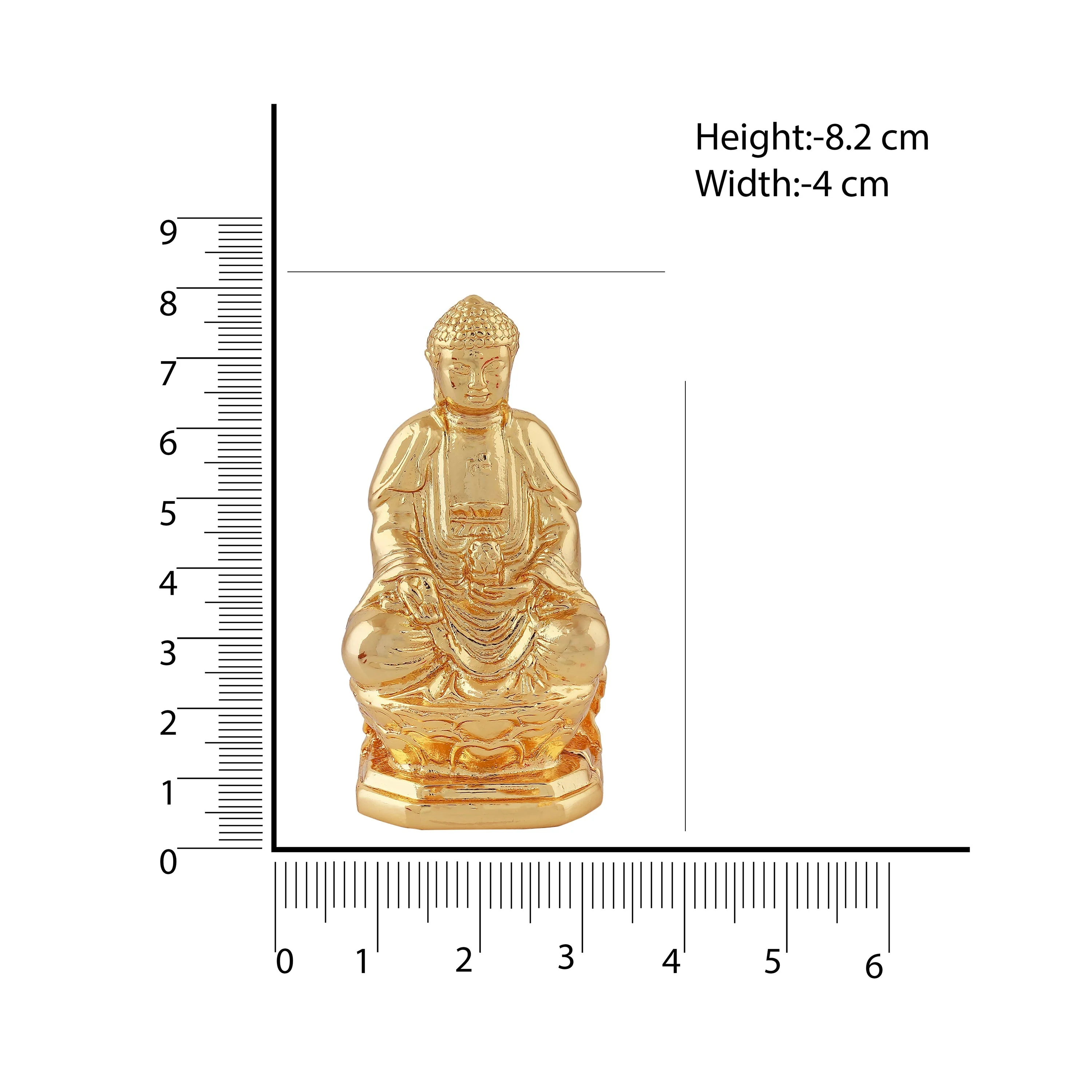 Estele Gold Plated Decorative Meditating Gautam Buddha Idol - Image 8