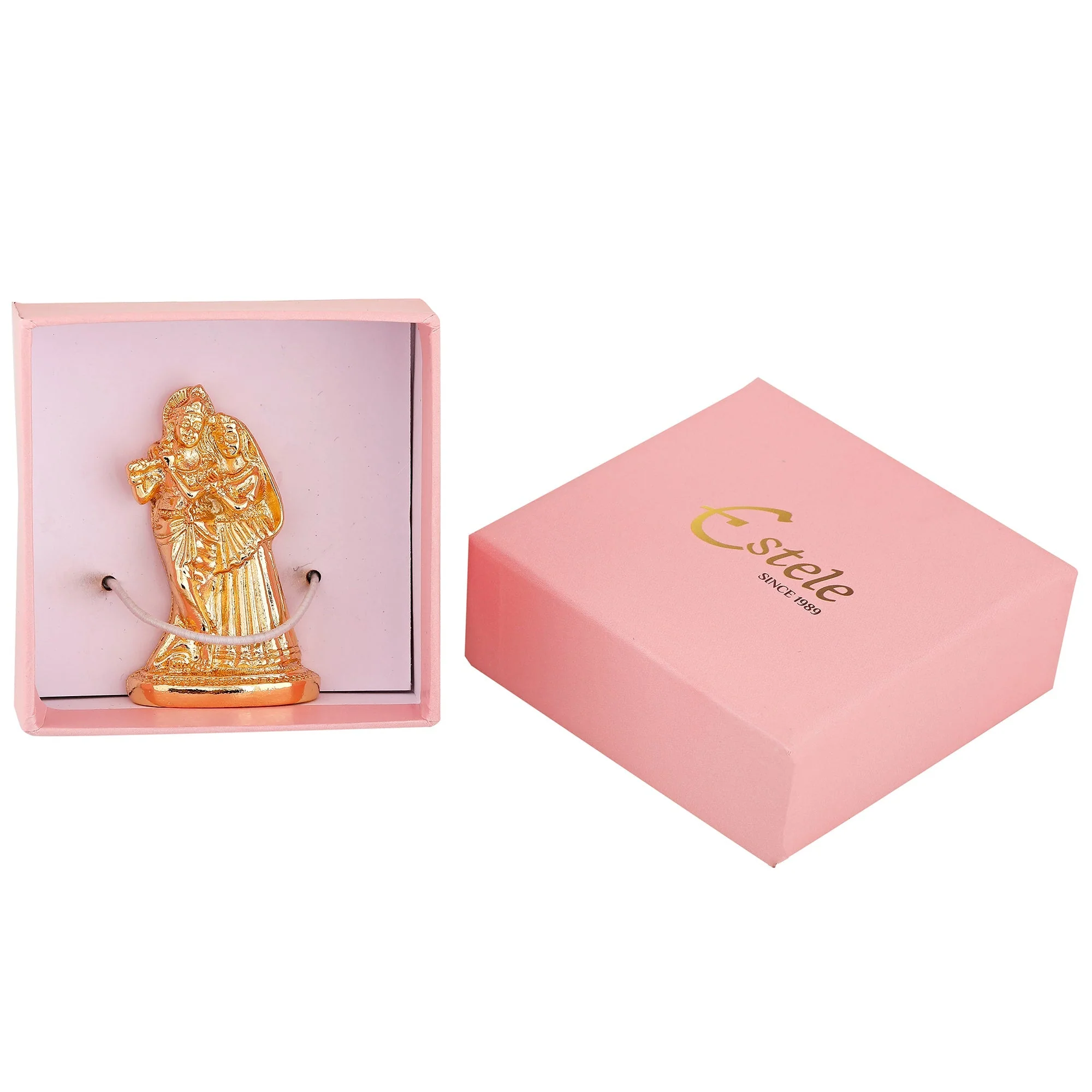 Estele Gold Plated Devotional Shree Radha Krishna Idol - Image 7