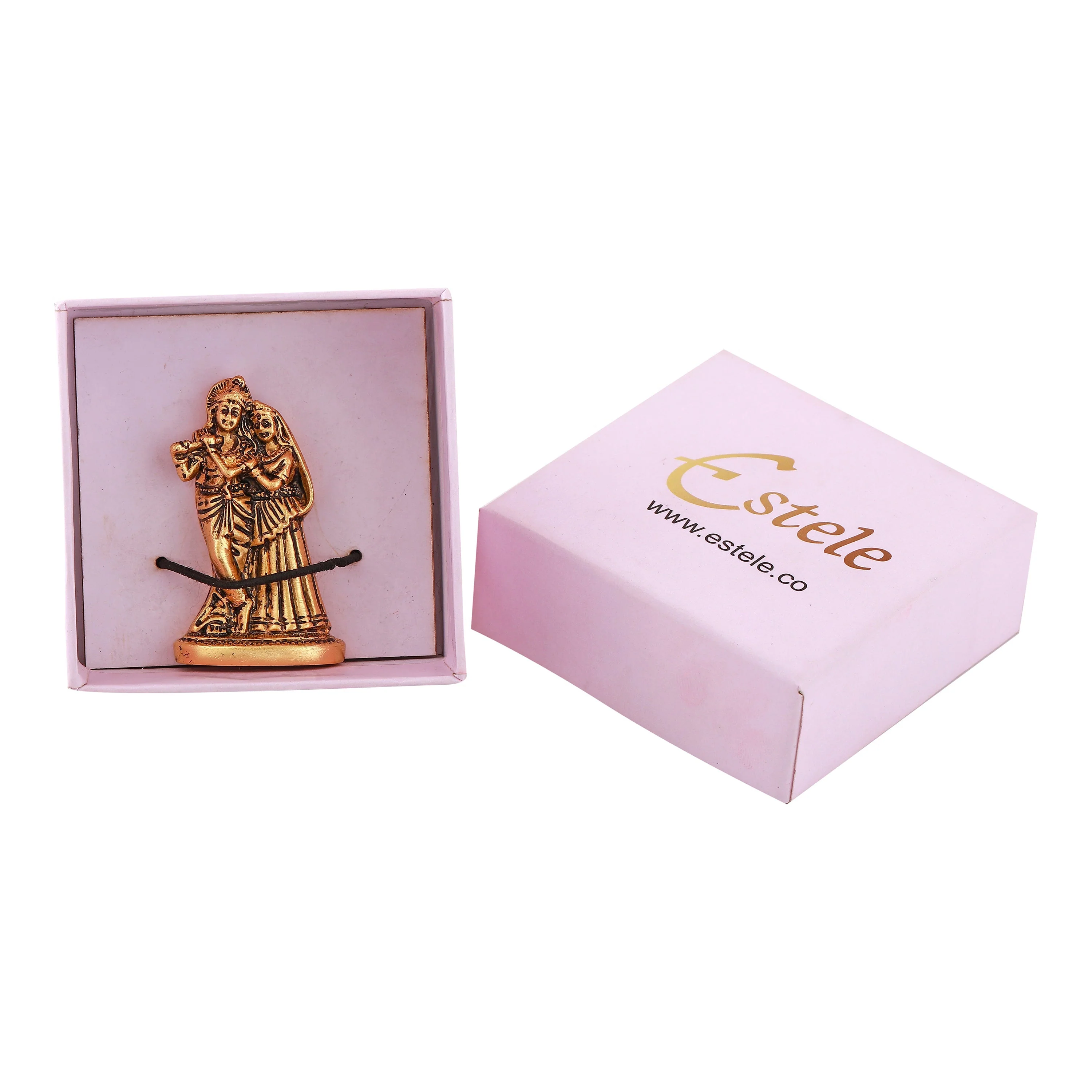 Estele Gold Plated Devotional Shree Radha Krishna Idol - Image 7