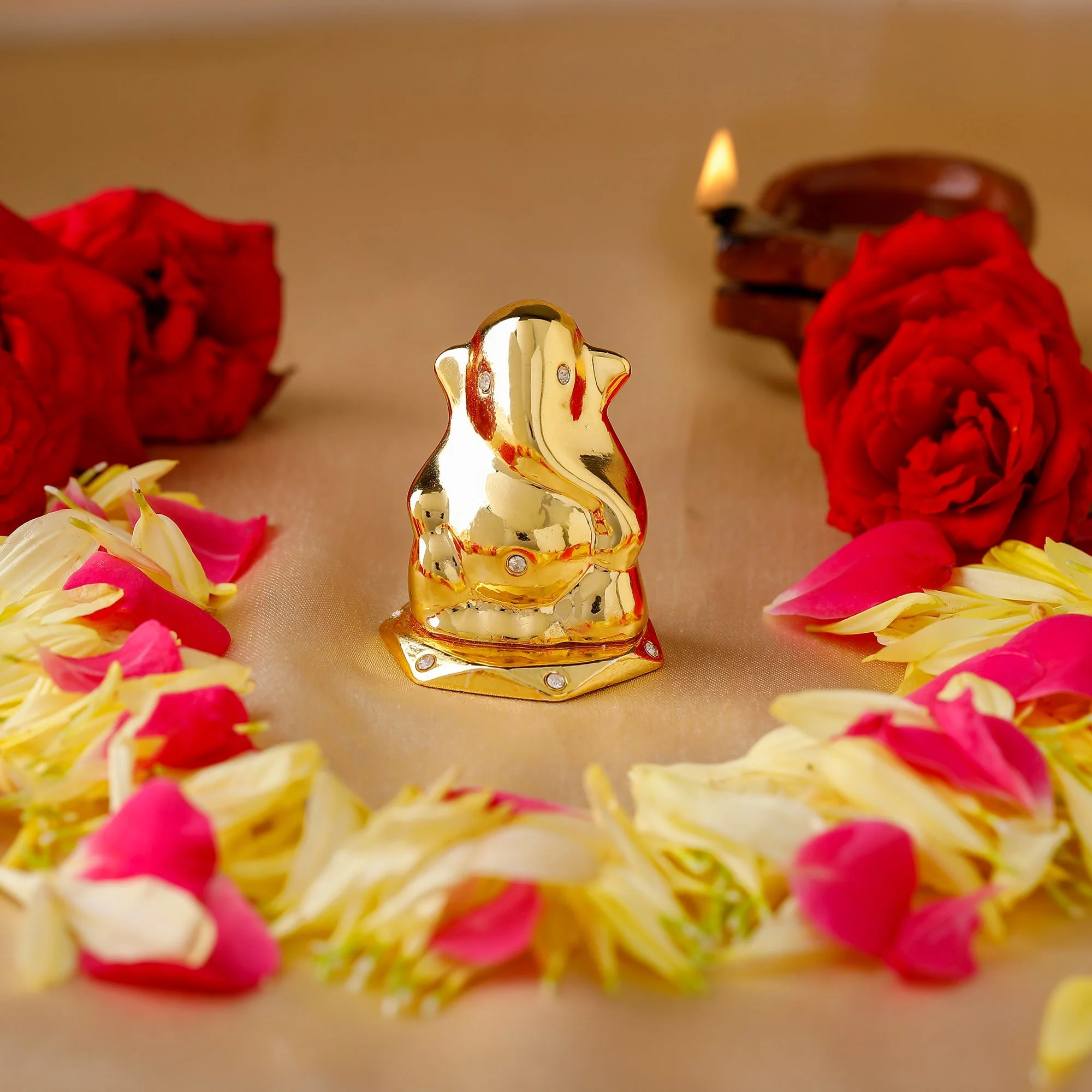 Estele Gold Plated Divine Ganesh Idol - Image 2