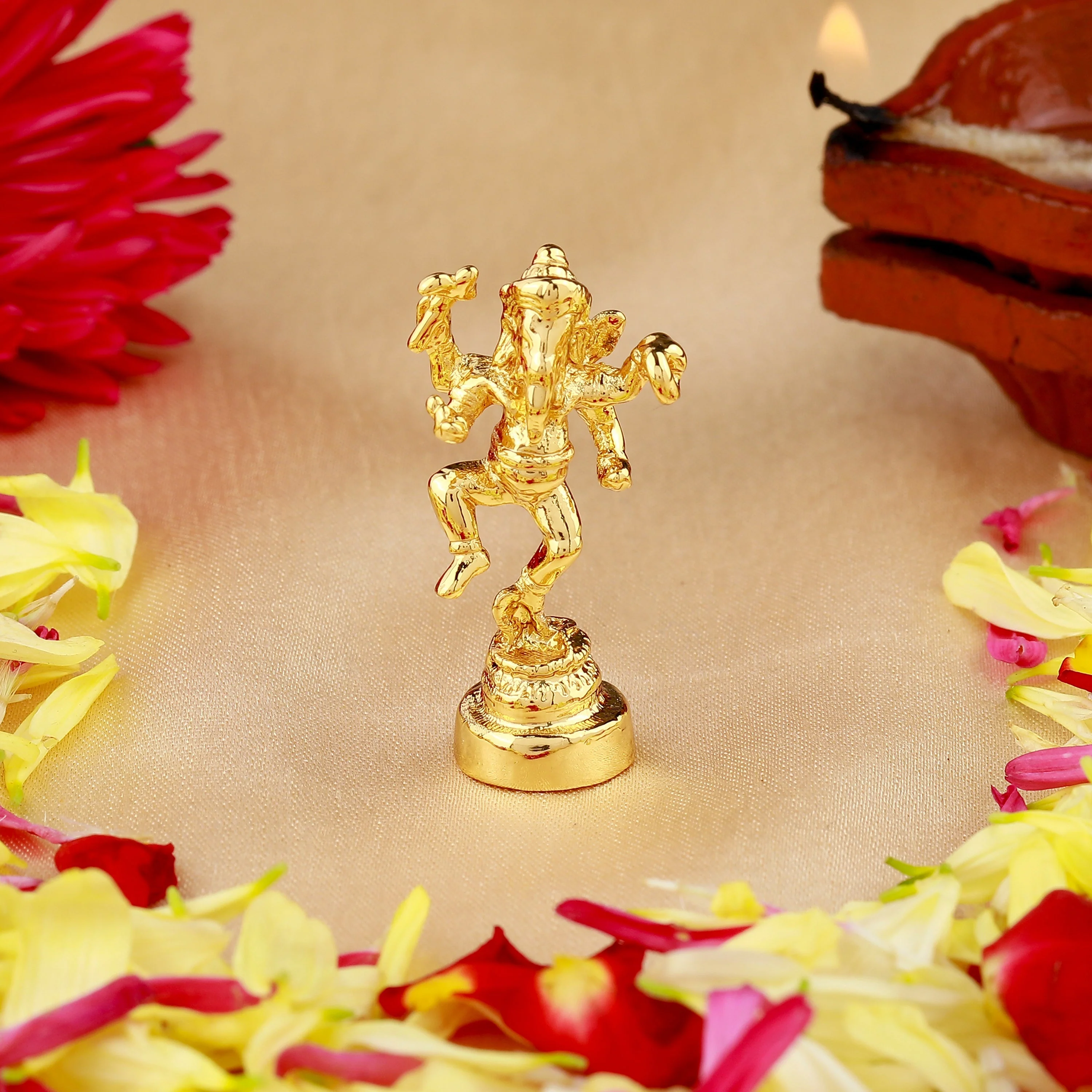 Estele Gold Plated Divine Ganesh Idol - Image 11