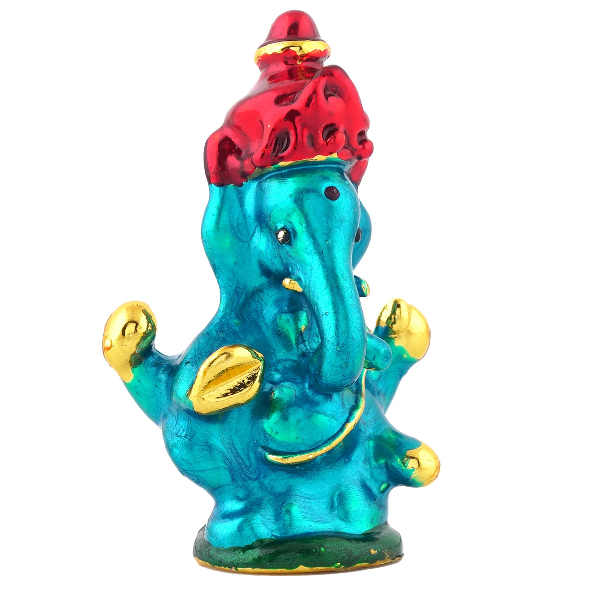 Estele Gold Plated Divine Ganesh Idol (Enamel) - Image 3