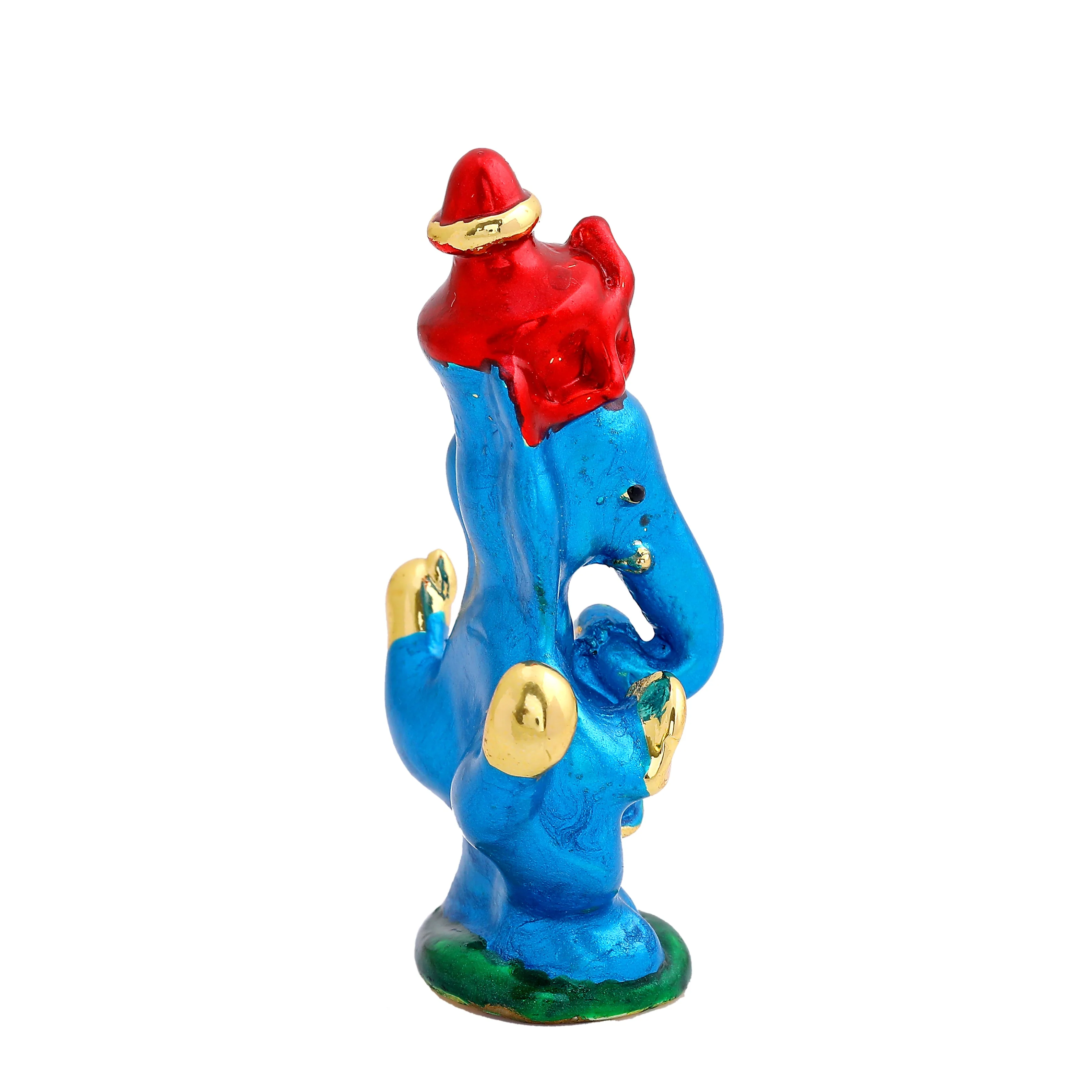 Estele Gold Plated Divine Ganesh Idol (Enamel) - Image 9