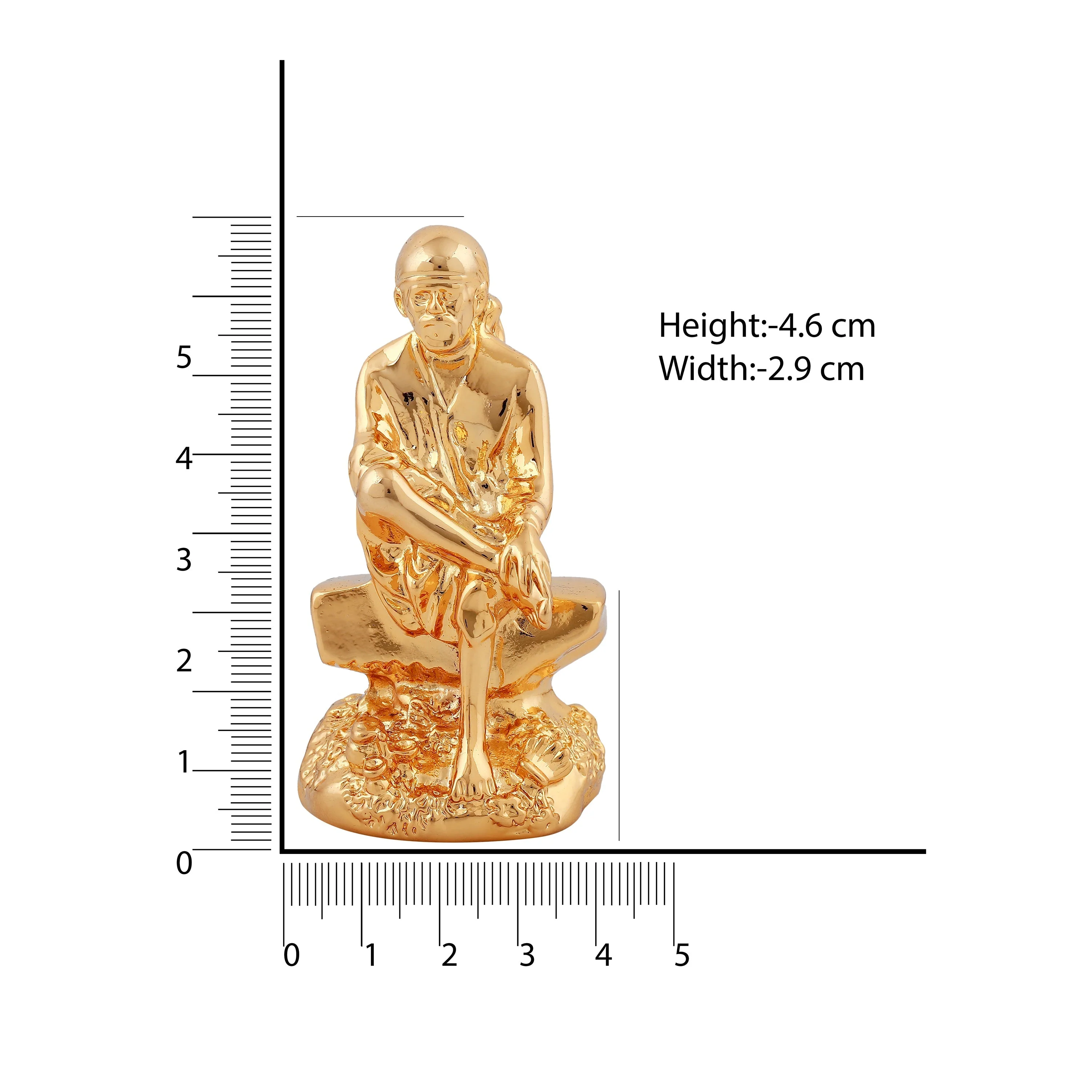 Estele Gold-Plated Divine Shirdi Sai Baba Idol For Pooja/Gifts/Car Decor. - Image 5