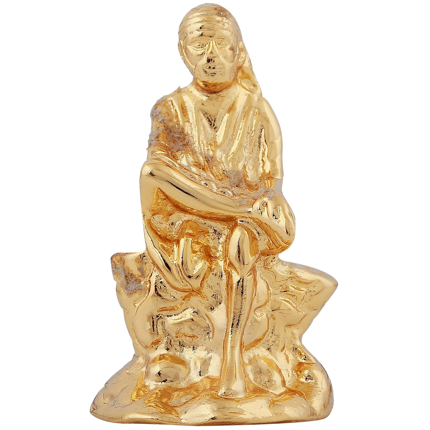 Estele Gold-Plated Divine Shirdi Sai Baba Idol For Pooja/Gifts/Car Decor. - Image 2