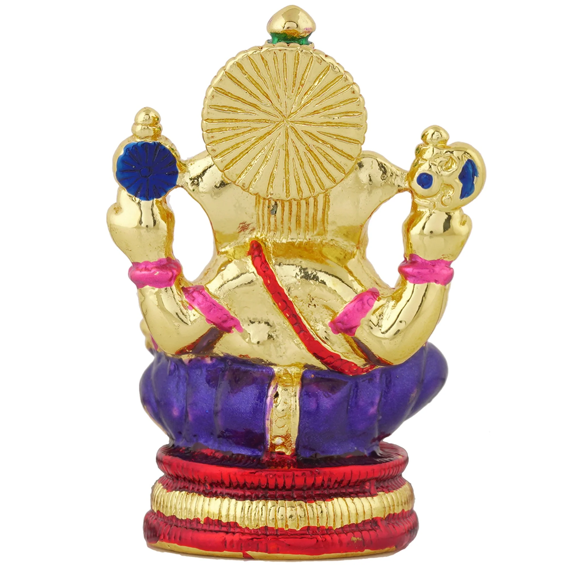 Estele Gold Plated Enamel Holy Ganesh Idol - Image 8