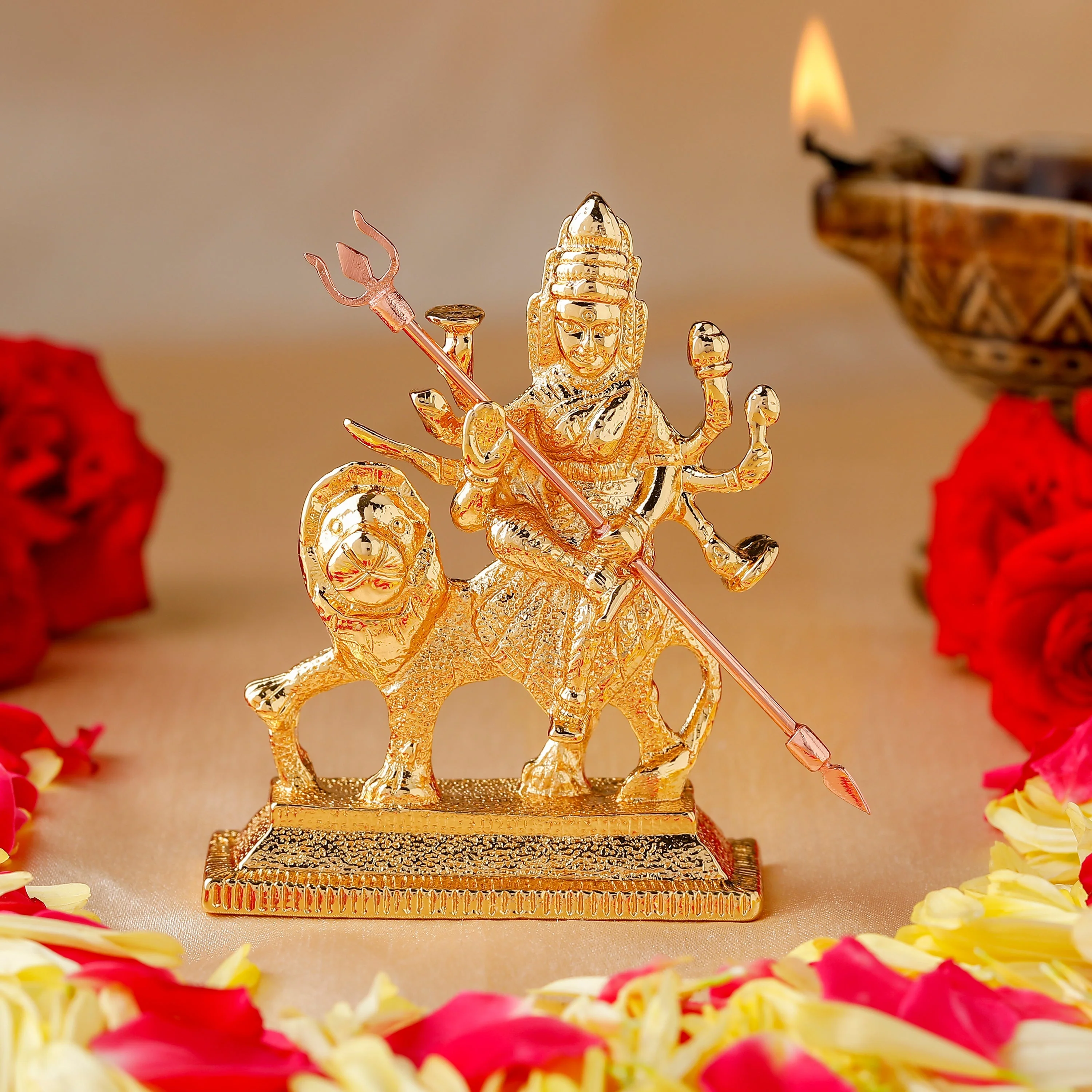 Estele Gold Plated Glorious Dhurga Maa Idol