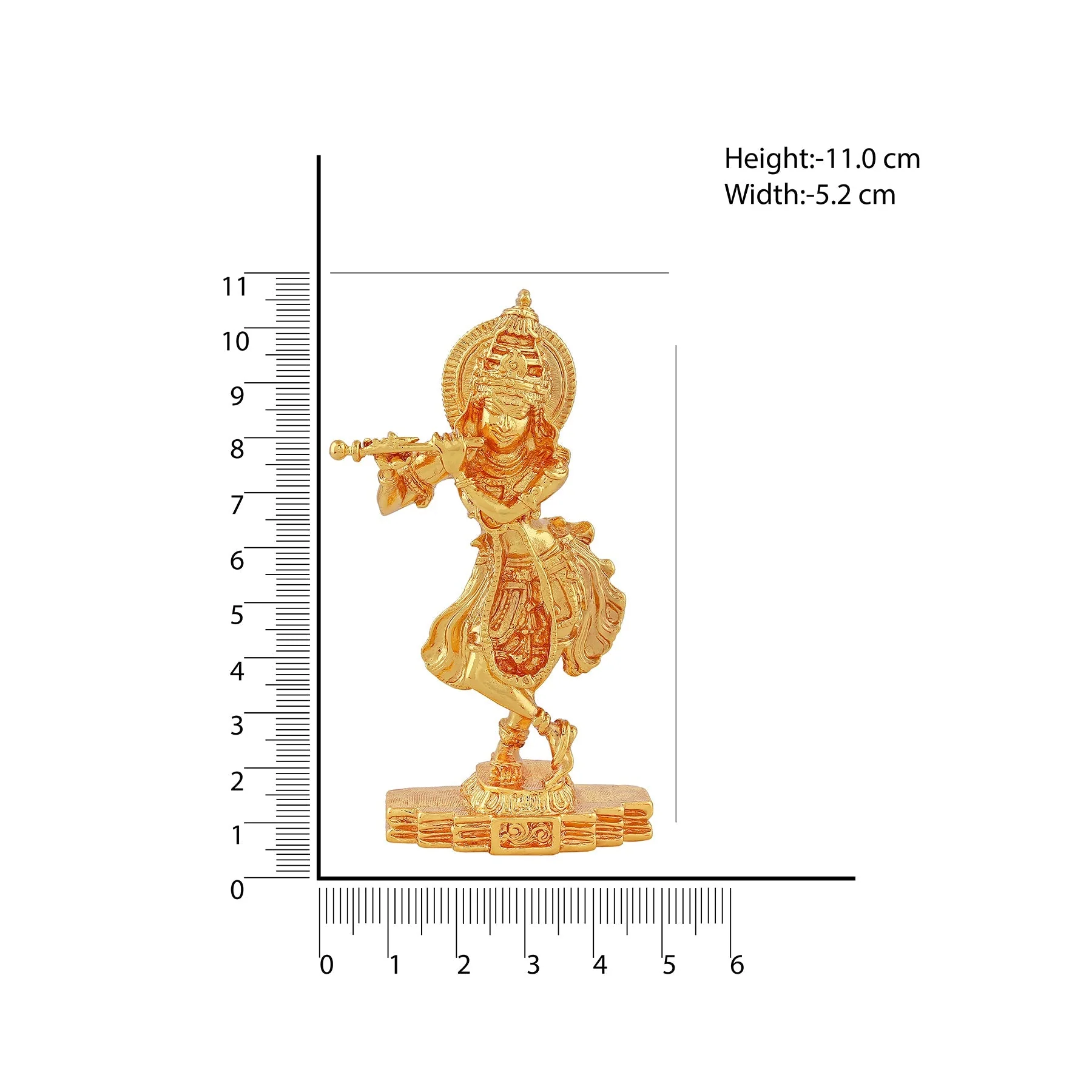 Estele Gold Plated God Of Love Sri Krishna Idol For Pooja/Car Decor. - Image 5