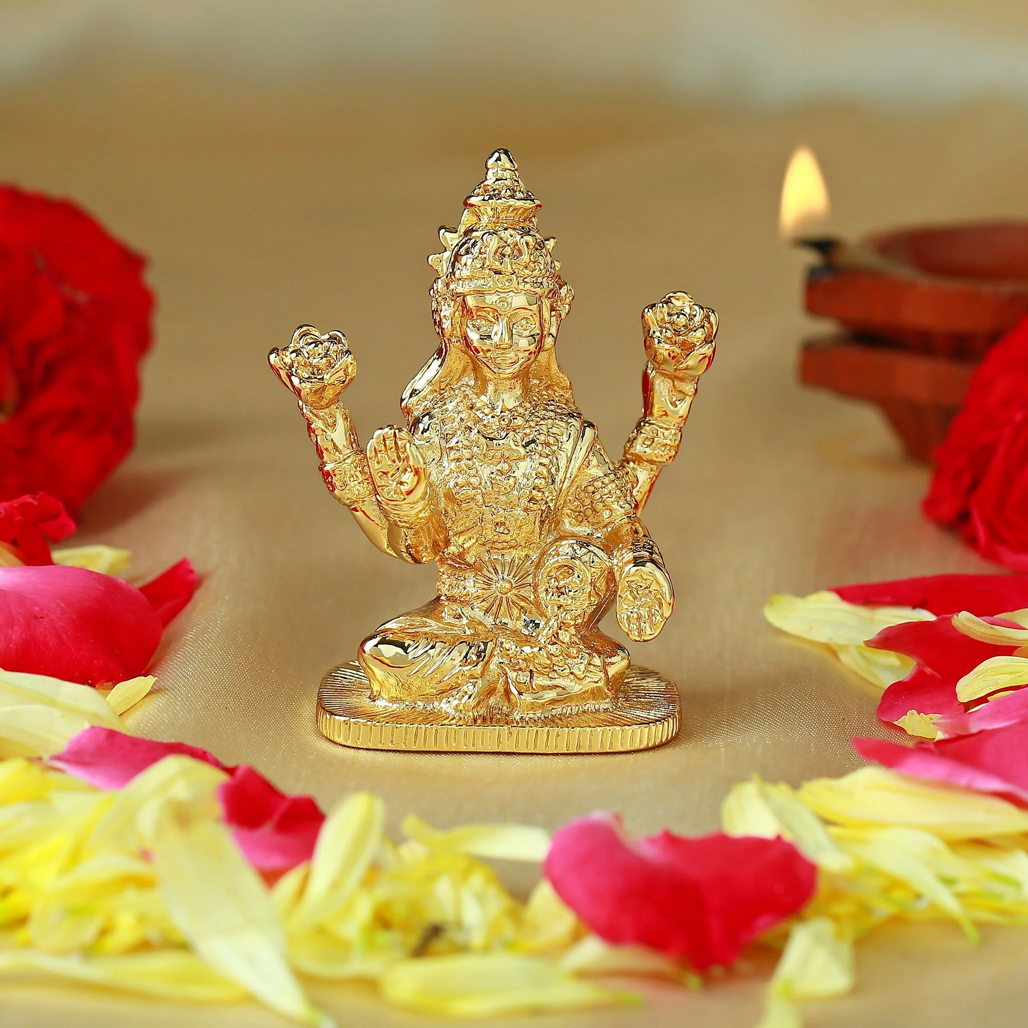 Estele Gold Plated Goddess Lakshmi Ji Idol