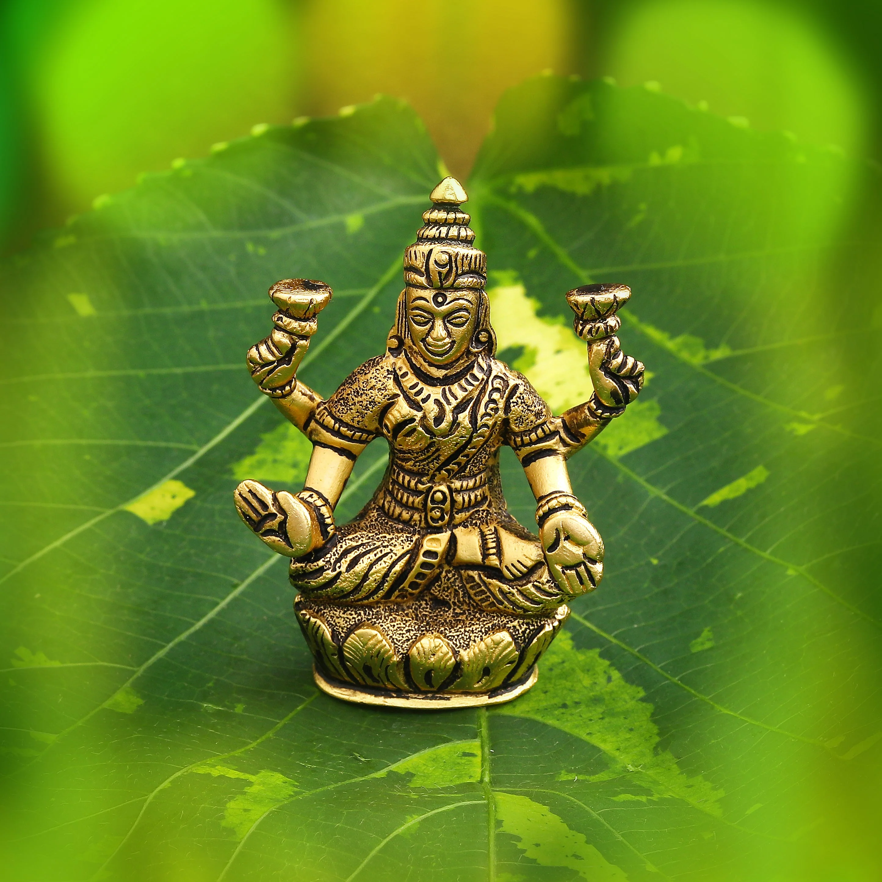 Estele Gold Plated Goddess Lakshmi Ji Idol (Lax-02-Dga Deity) - Image 2