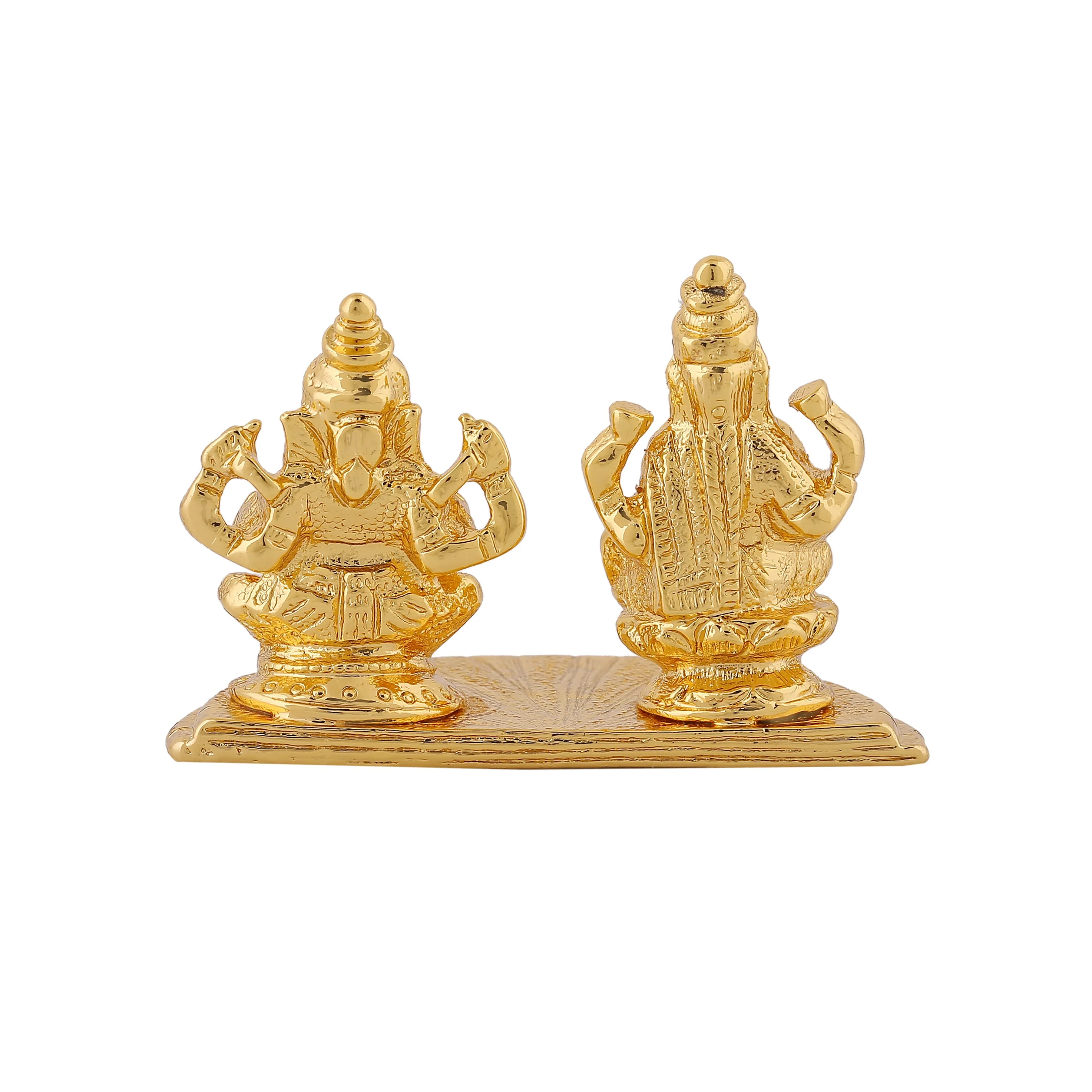 Estele Gold Plated Godess Laxmi & Lord Ganesh Idol - Image 5