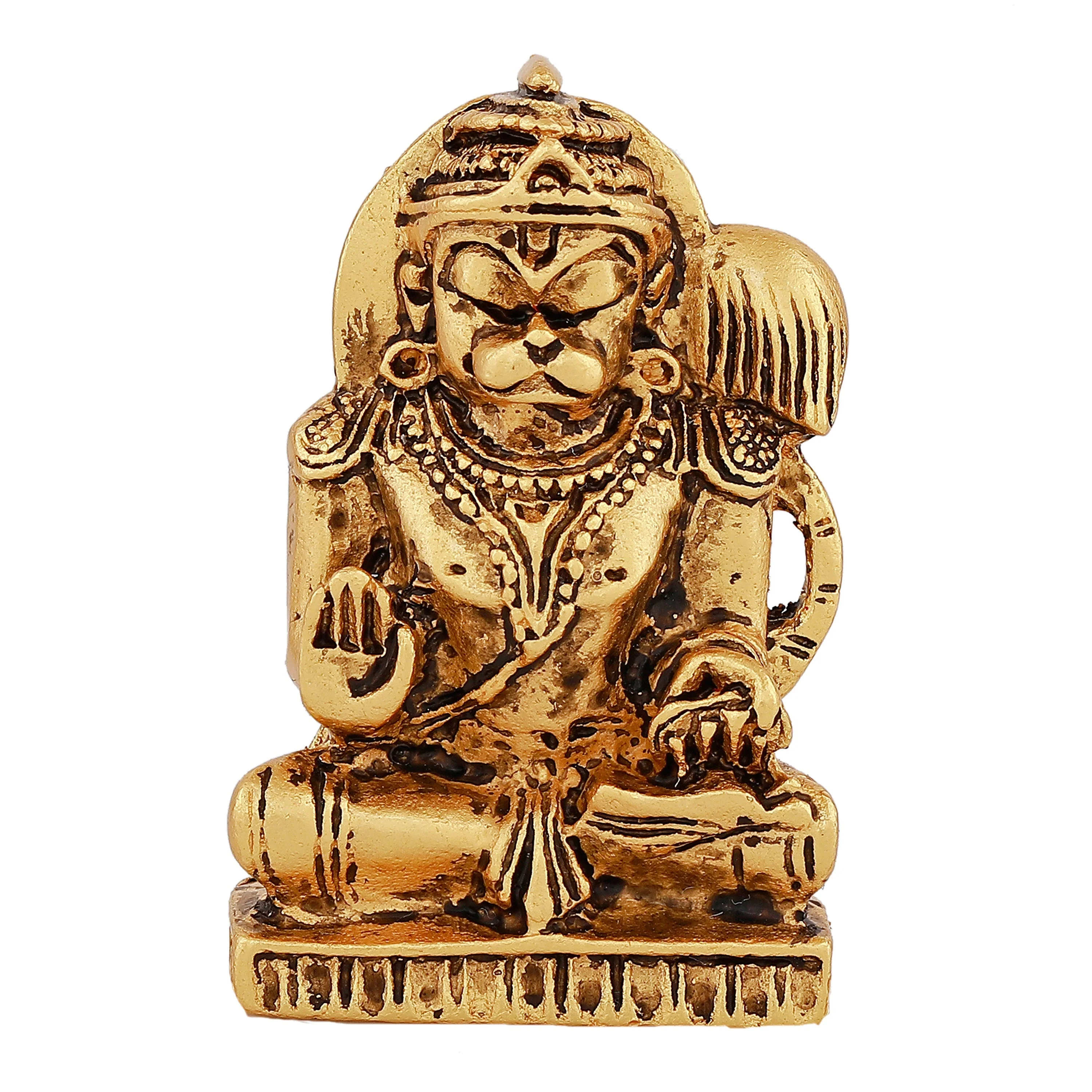 Estele Gold Plated Hanuman Ji With Multi-Color Enamel Idol - Image 2