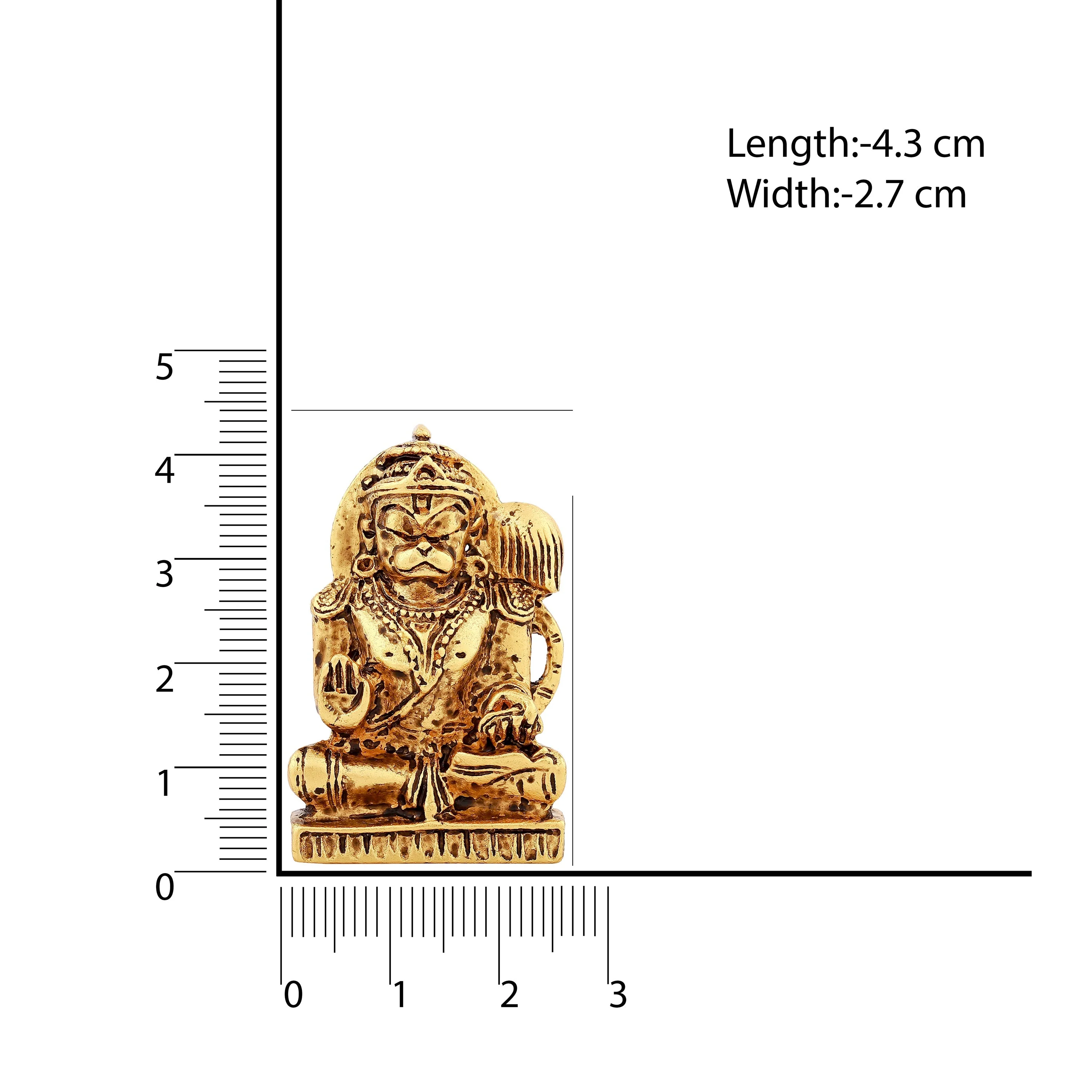 Estele Gold Plated Hanuman Ji With Multi-Color Enamel Idol - Image 7