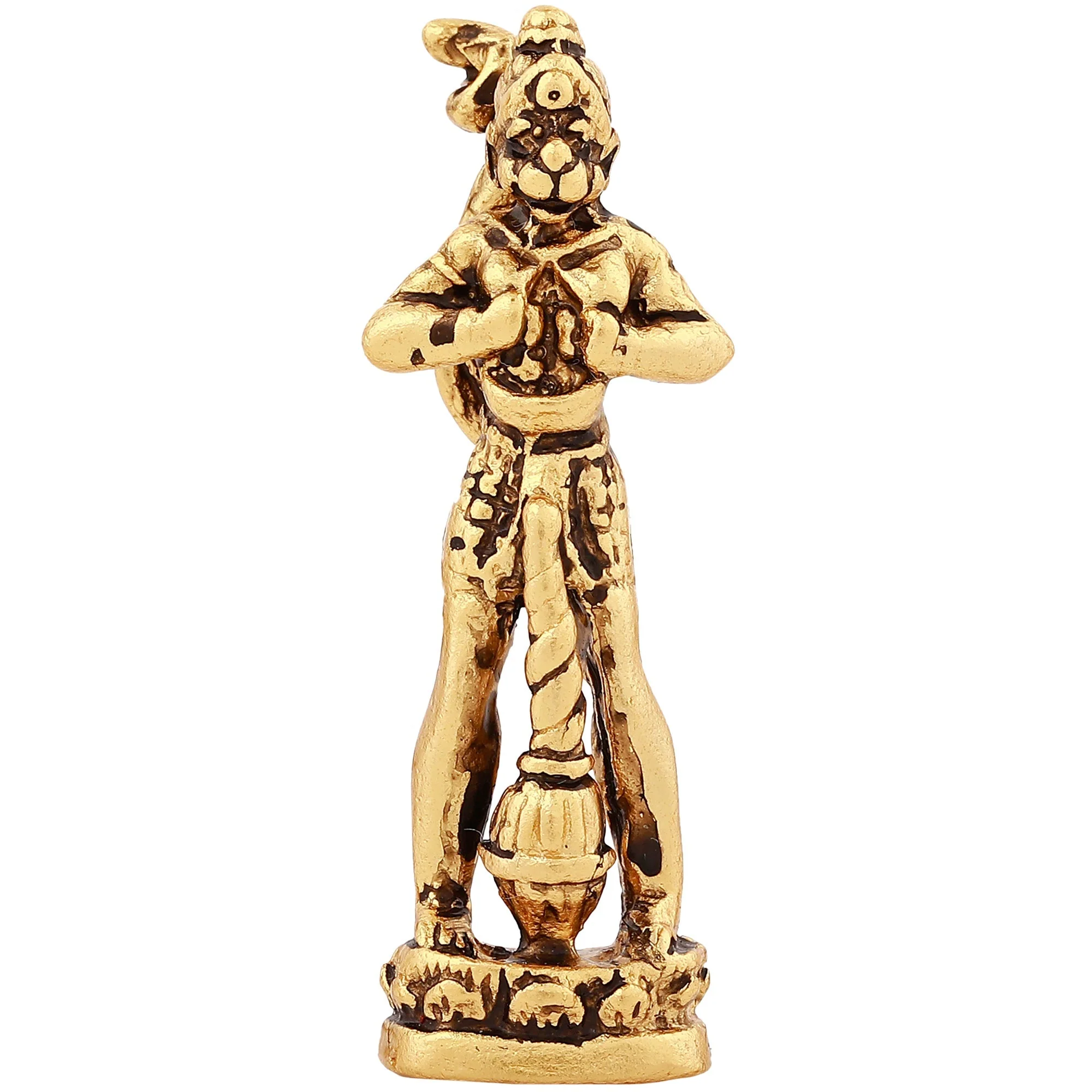 Estele Gold Plated Hanuman Ji With Multi-Color Enamel Idol - Image 3