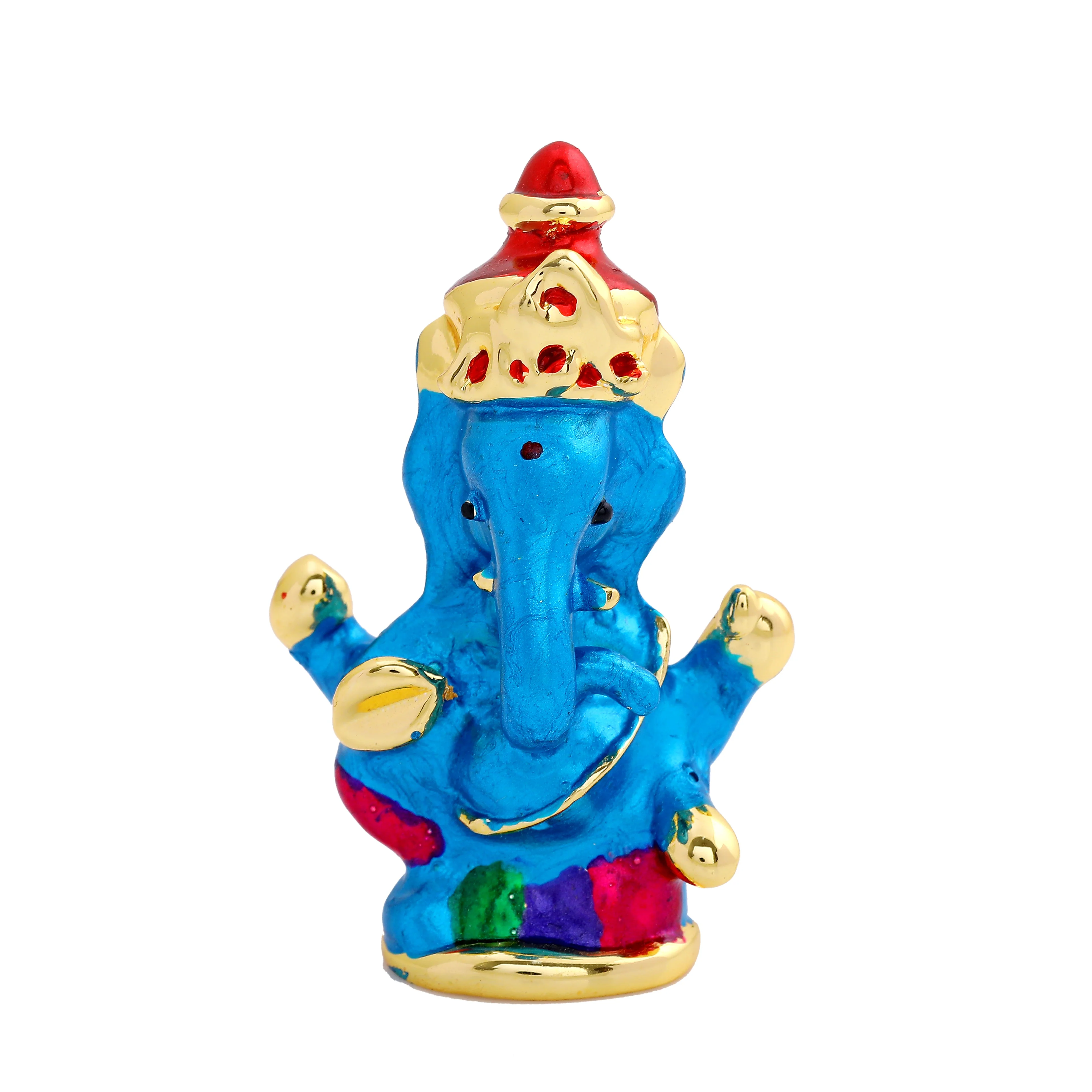 Estele Gold Plated Holy Ganesh Idol (Enamel) - Image 8