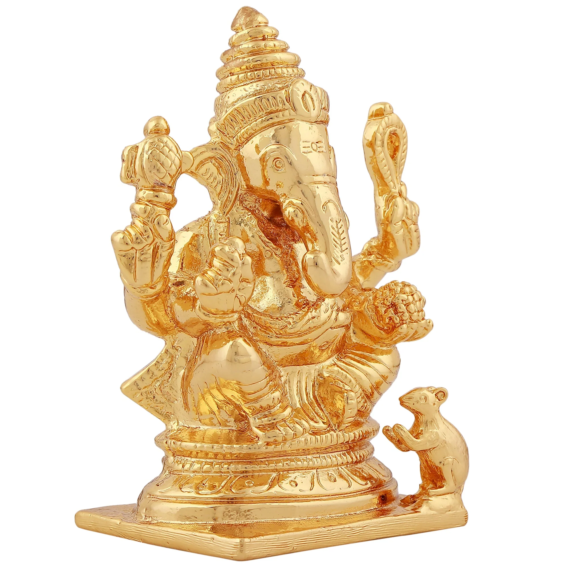 Estele Gold Plated Lord Ganesh Idol (Bg) - Image 5