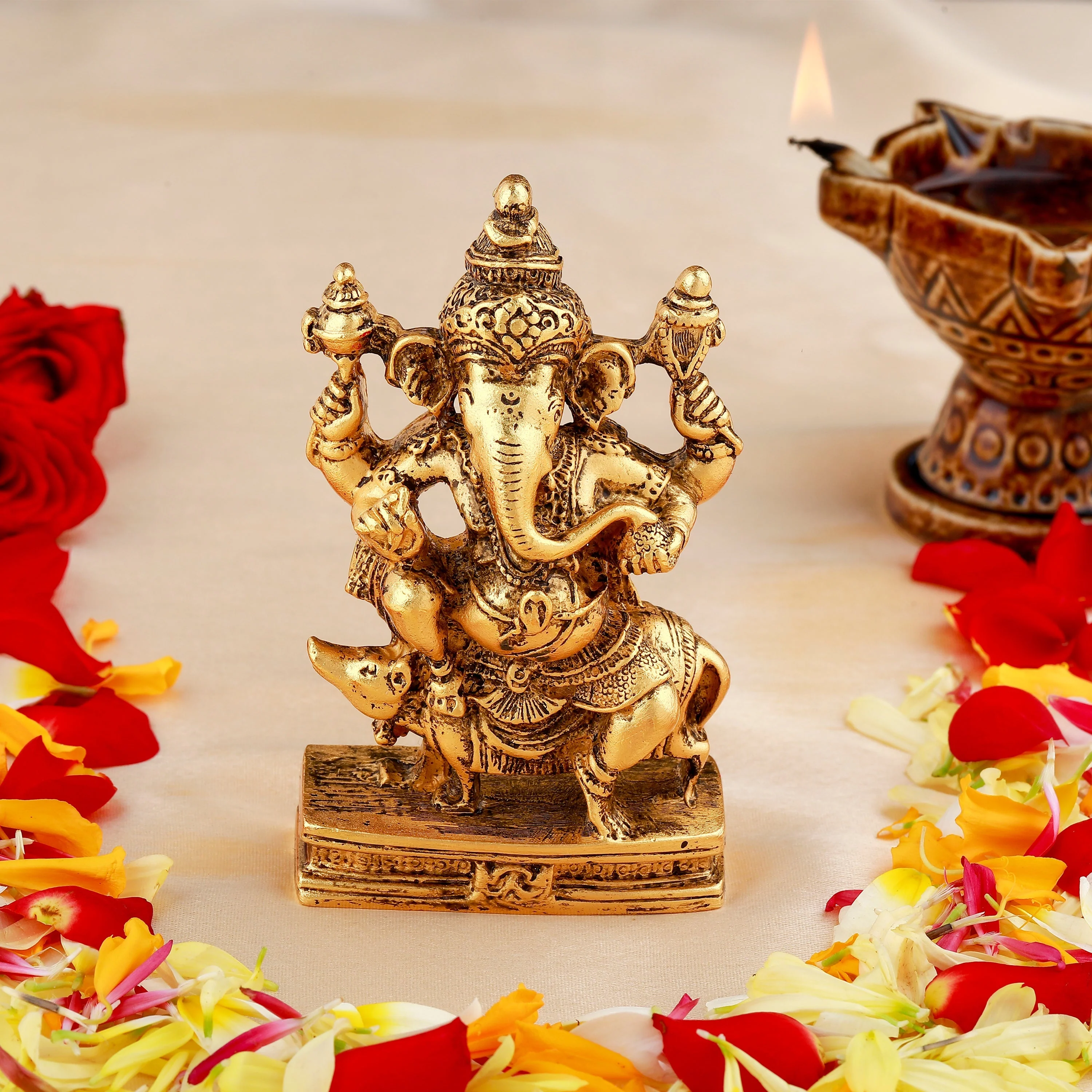 Estele Gold Plated Lord Ganesha Idol - Image 2