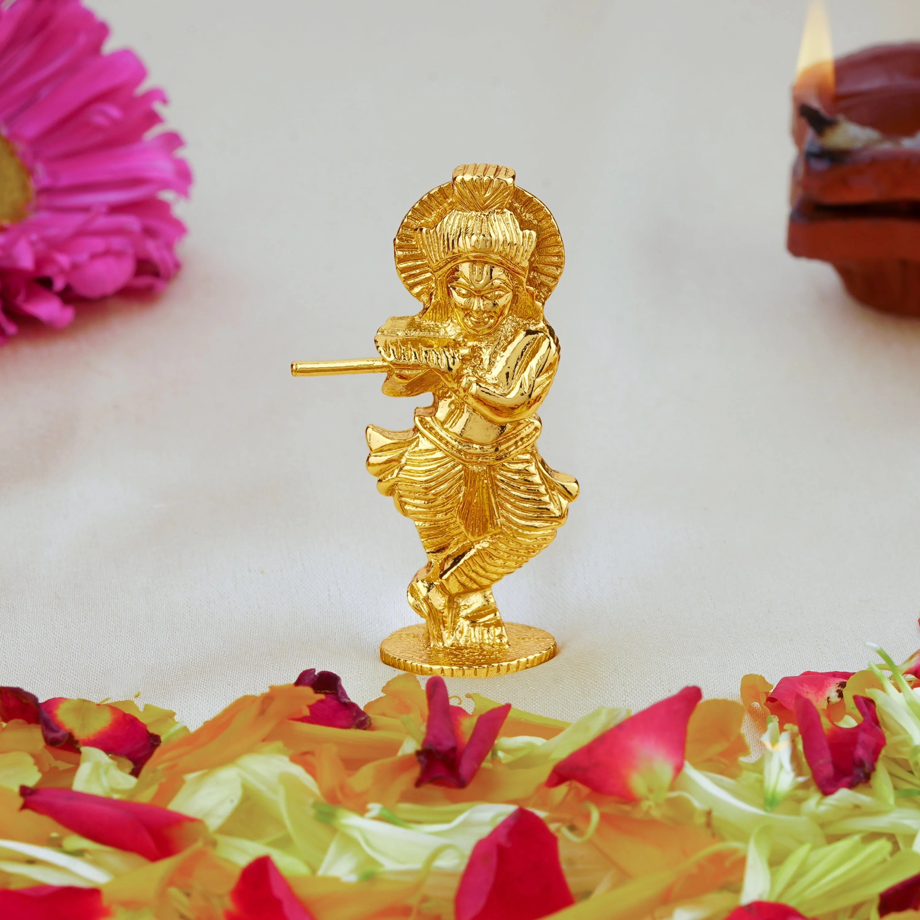 Estele Gold Plated Lord Krishna Idol
