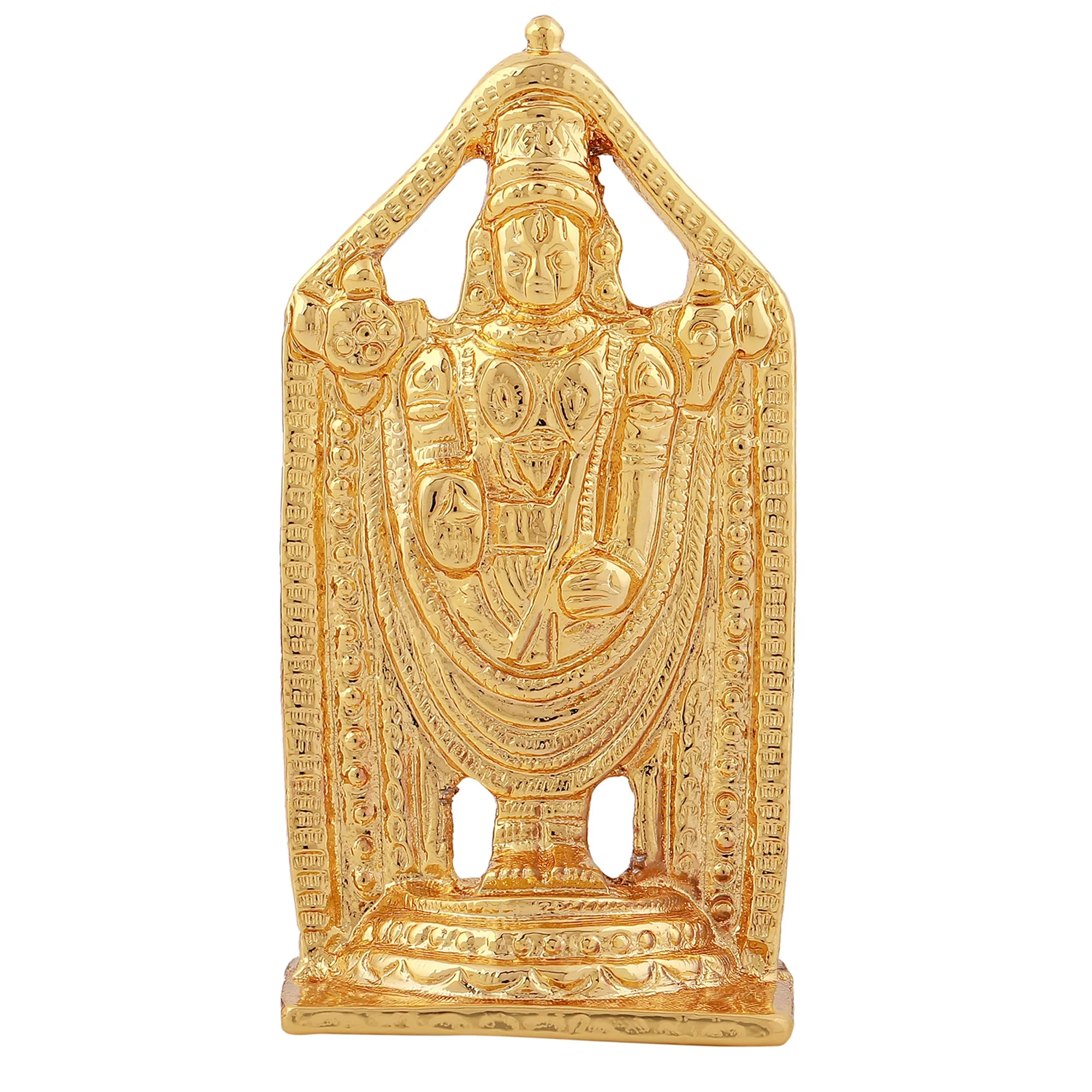 Estele Gold Plated Lord Tirupati Balaji Idol Showpiece For Pooja Mandir/ Home Decorative