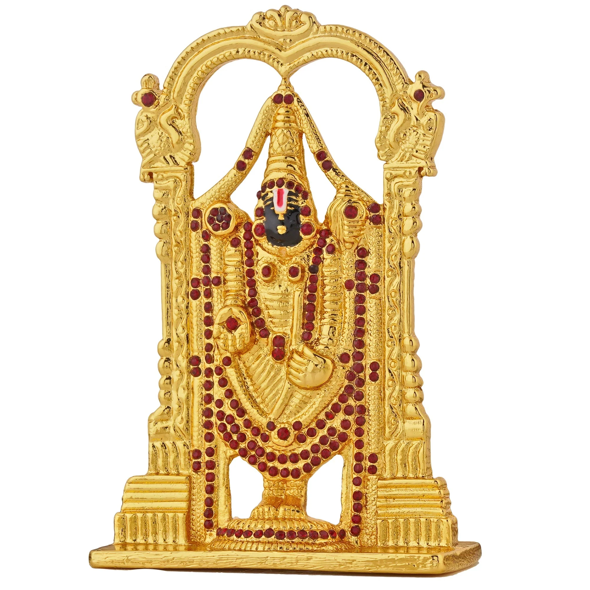 Estele Gold Plated Lord Tirupati Balaji Idol Showpiece For Pooja Mandir/ Home Decorative - Image 3