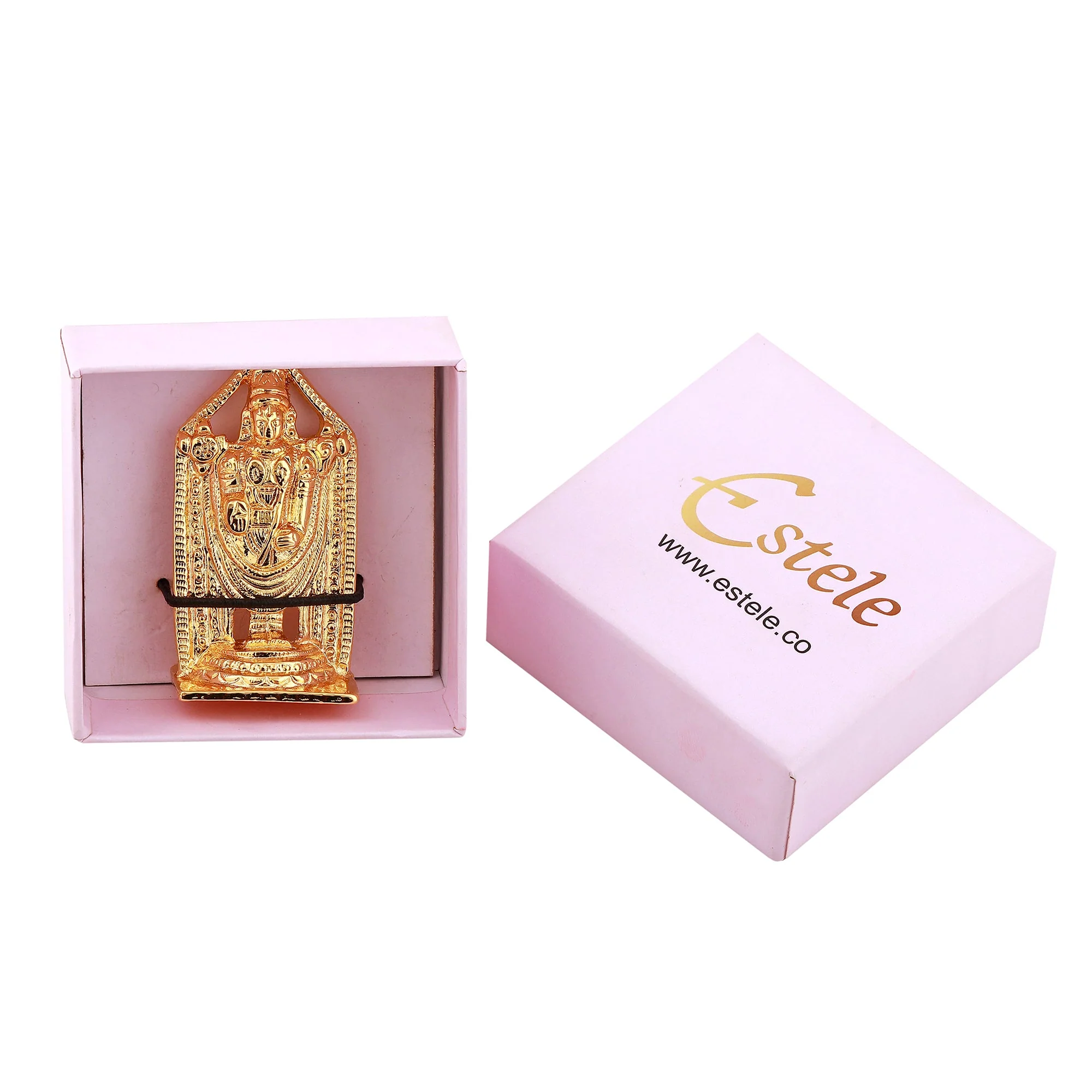 Estele Gold Plated Lord Tirupati Balaji Idol Showpiece For Pooja Mandir/ Home Decorative - Image 4