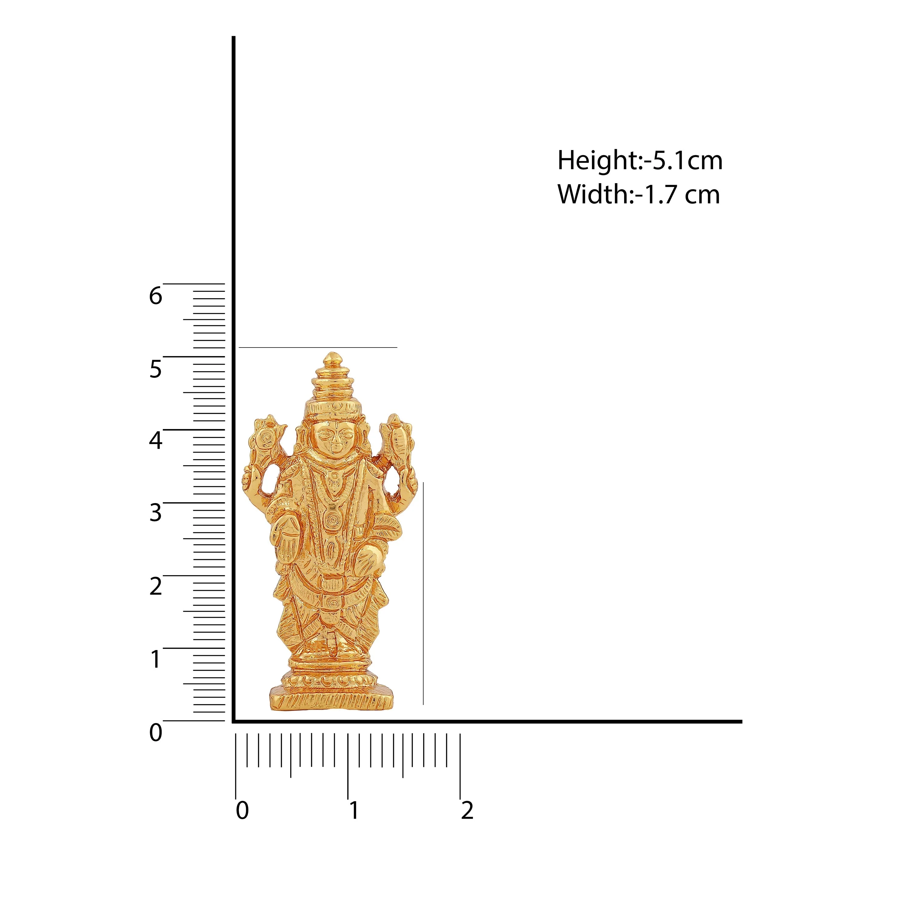 Estele Gold Plated Lord Tirupati Balaji Idol Showpiece For Pooja Mandir/ Home Decorative - Image 5