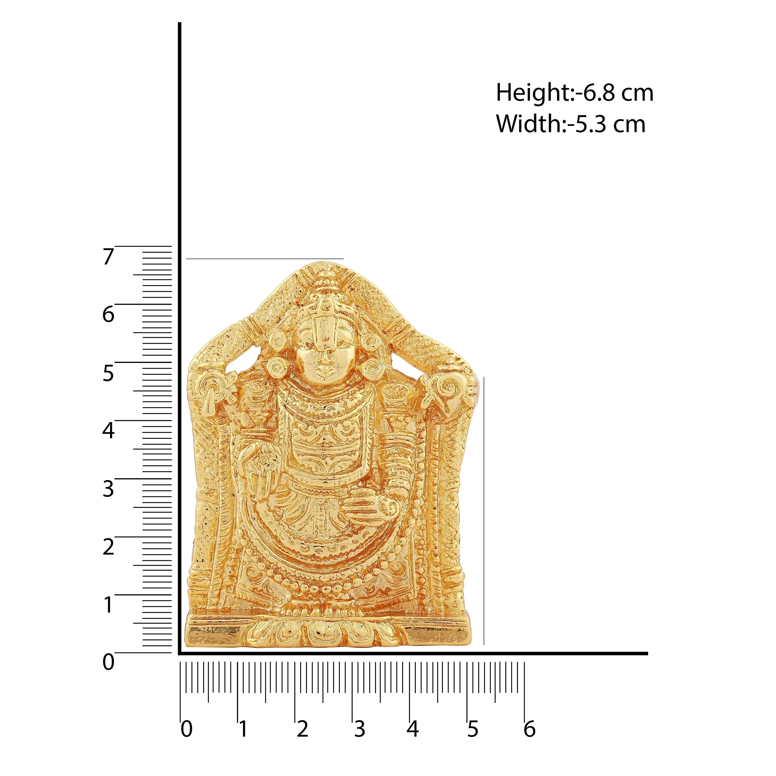 Estele Gold Plated Lord Tirupati Balaji Idol Showpiece For Pooja Mandir/ Home Decorative - Image 5
