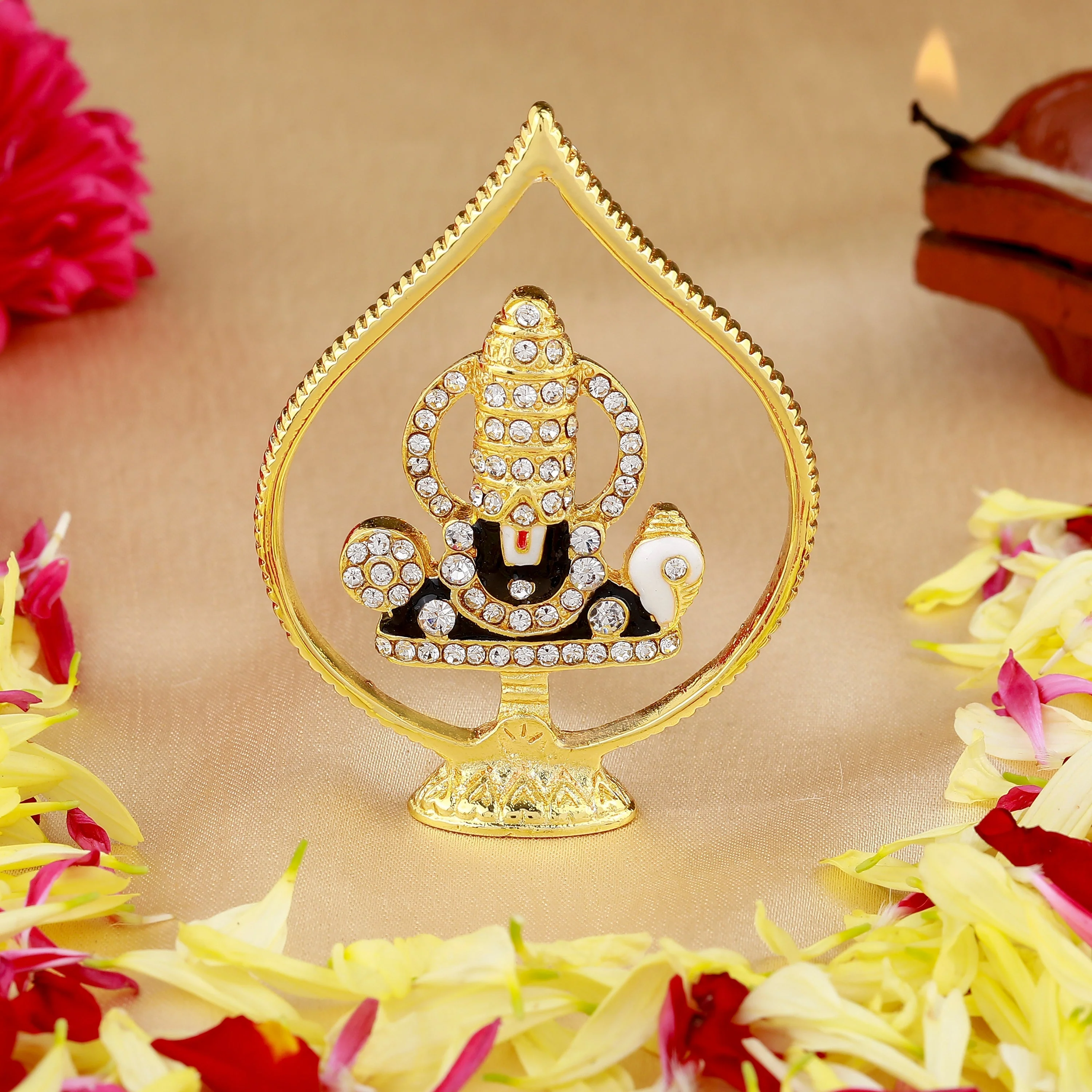 Estele Gold Plated Lord Venkateshwara Idol