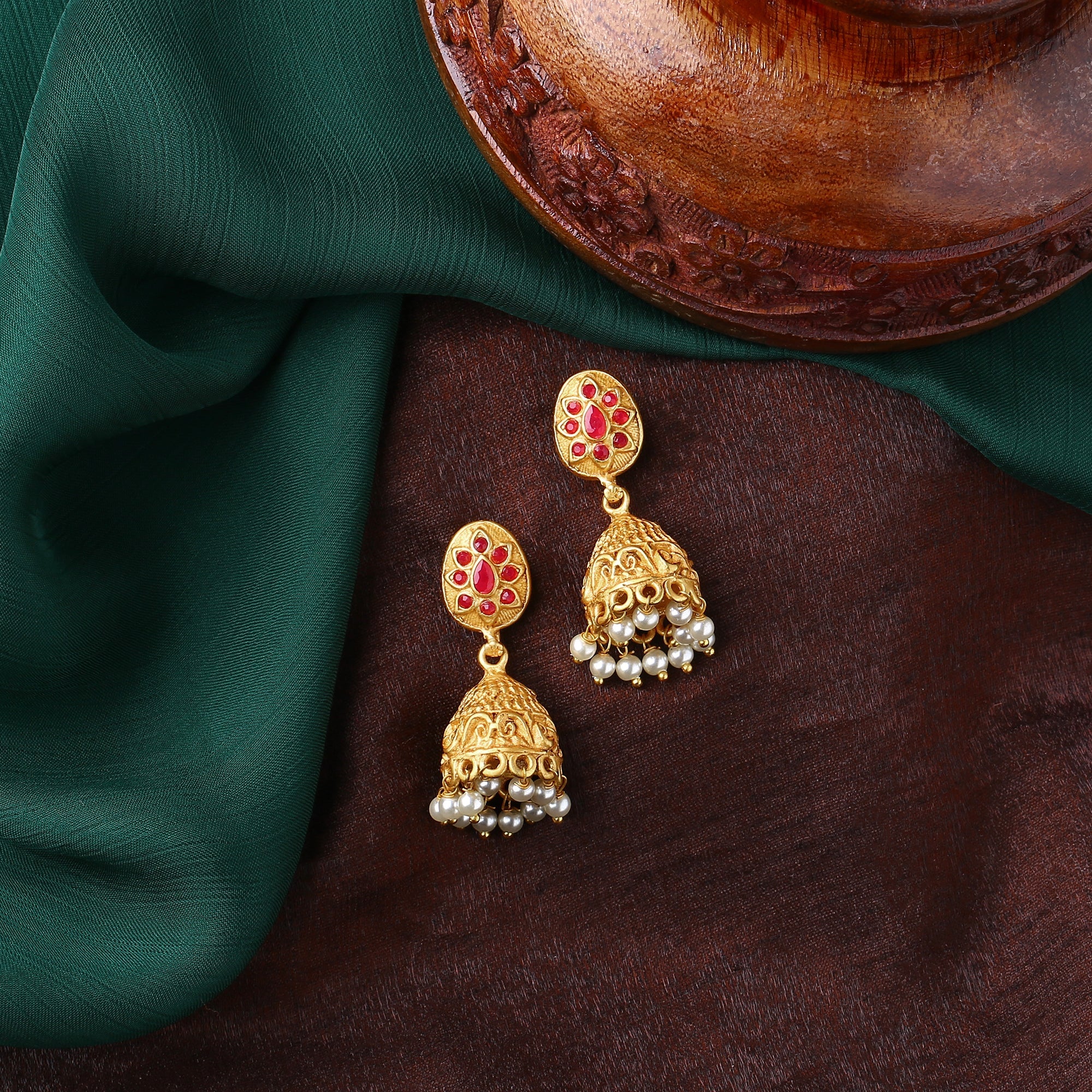 Estele Gold Plated Ravishing Peacock Designer Necklace Set With Crystals For Women - Image 3