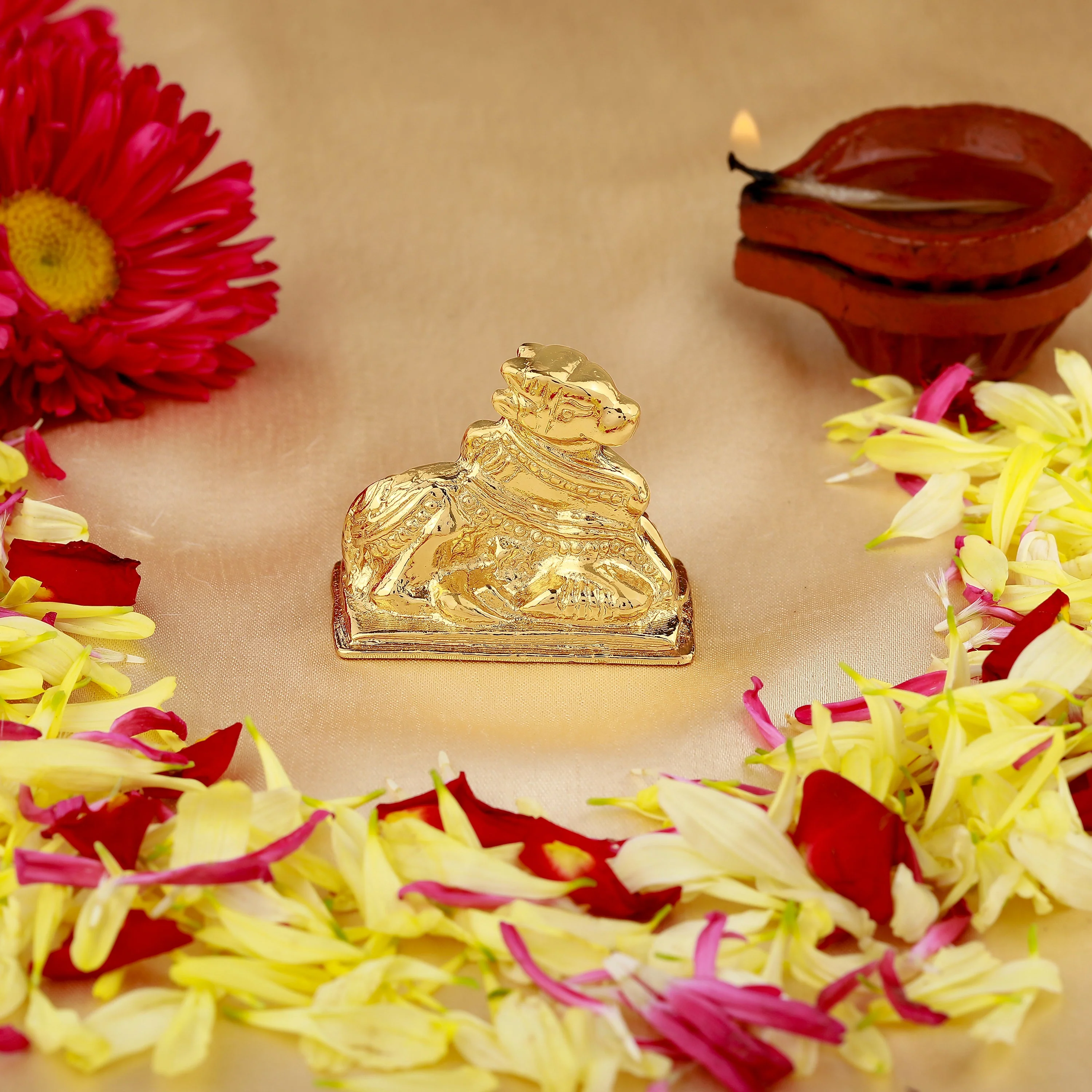Estele Gold Plated Sacred Holy Nandi (01-Bg) - Image 3