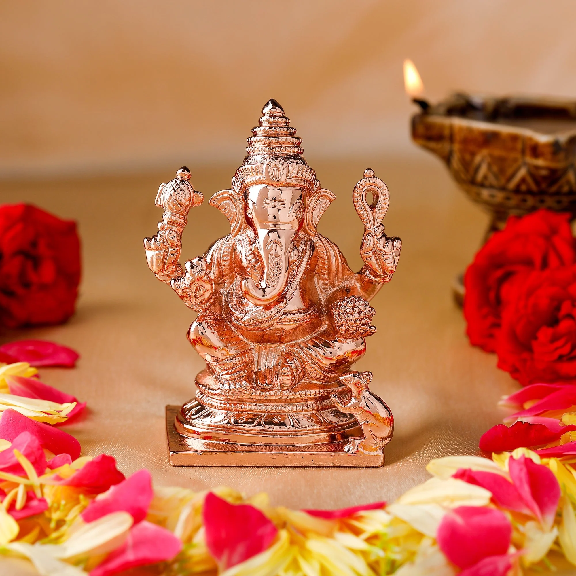 Estele Gold Plated Spiritual Ganesh Idol - Image 2