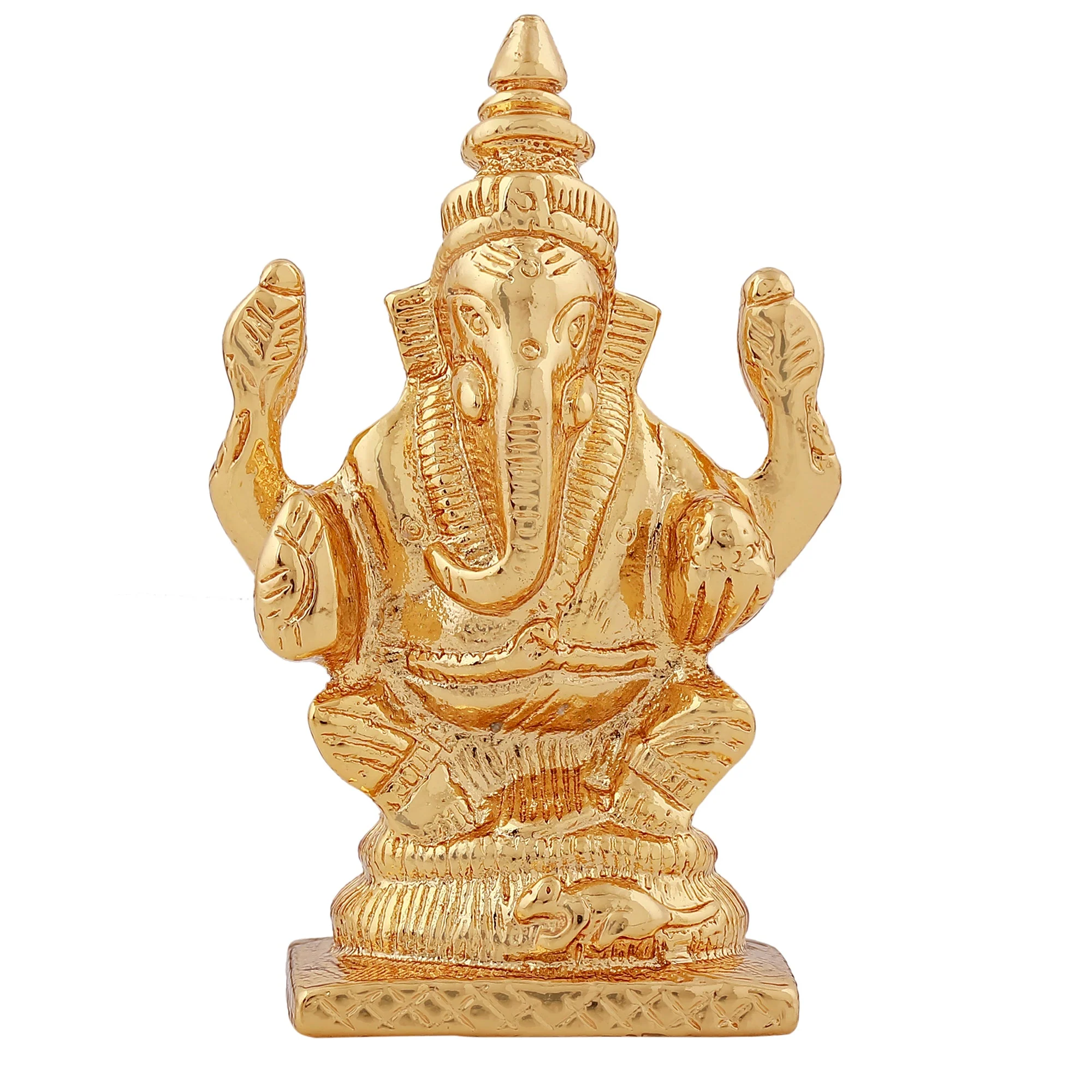 Estele Gold Plated Spiritual Lord Ganesh Idol For Gifts & House Warming/Home/Office Decors. - Image 3