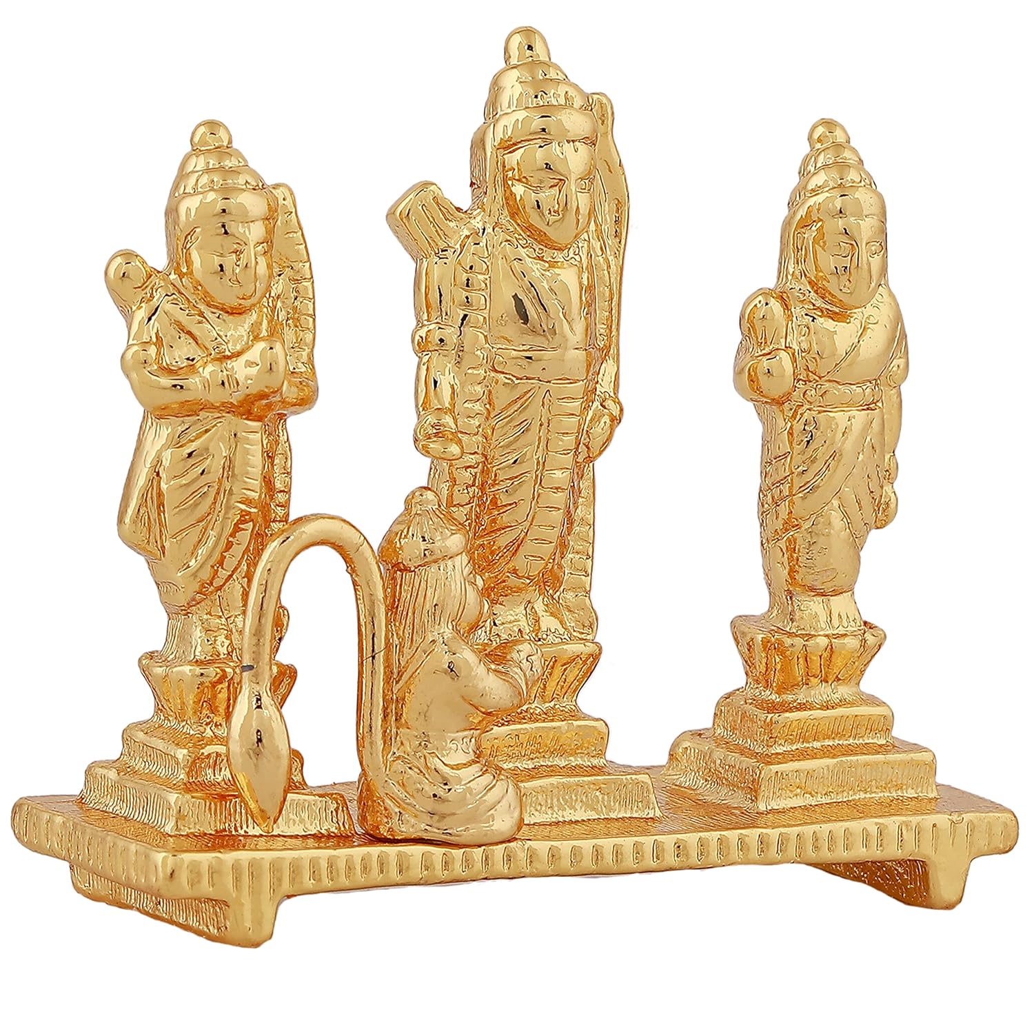 Estele Gold Plated Spiritual Ram Darbar|God Ram,Laxman,Sita & Hanuman Idol For Home/Car Decor. - Image 3