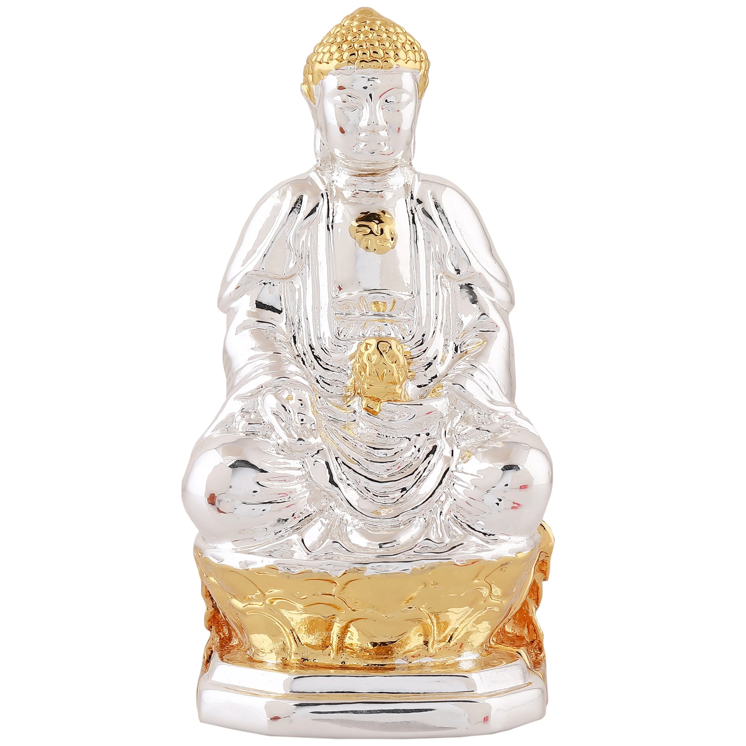Estele Gold- Rhodium Plated Decorative Laughing Buddha Idol - Image 3