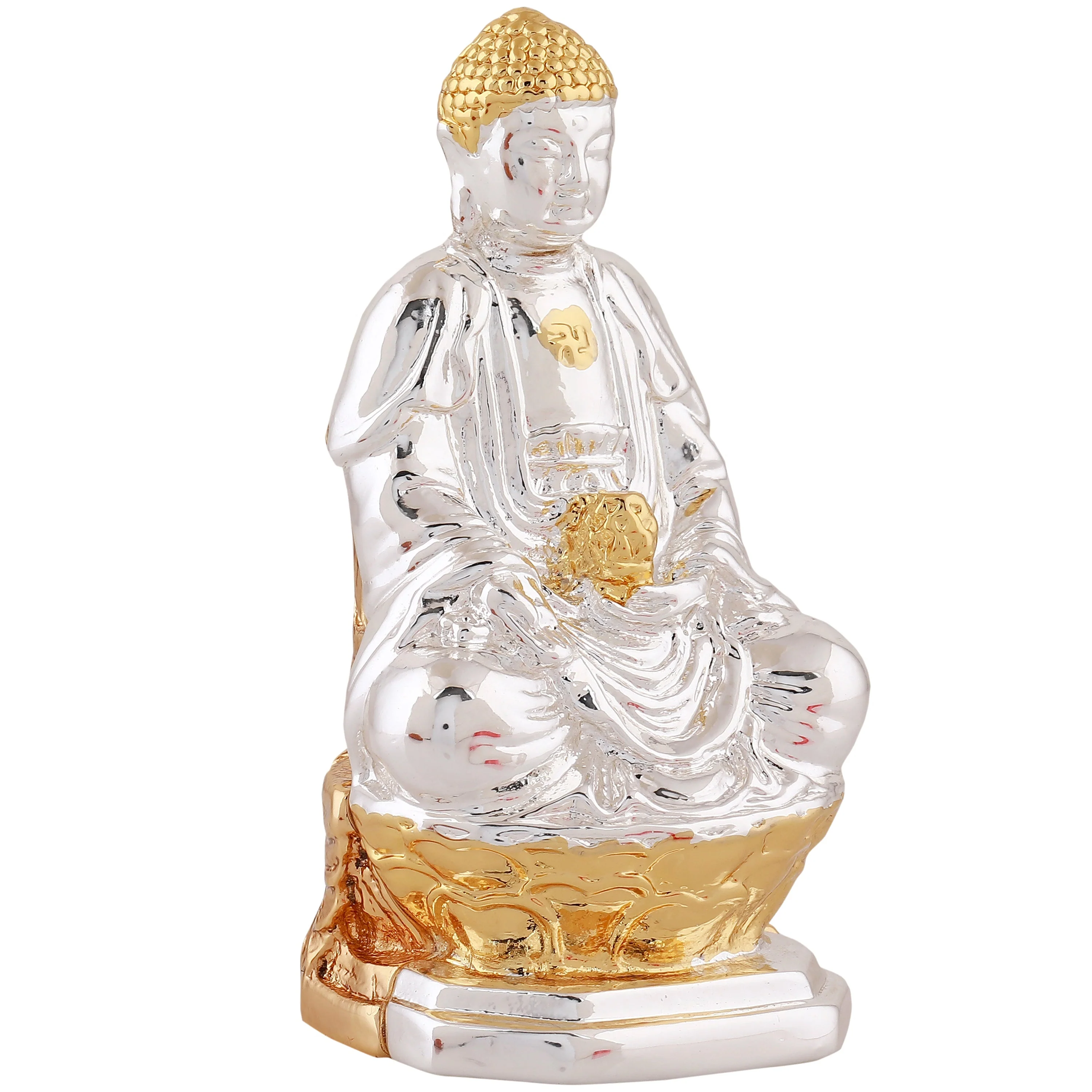Estele Gold- Rhodium Plated Decorative Laughing Buddha Idol - Image 5