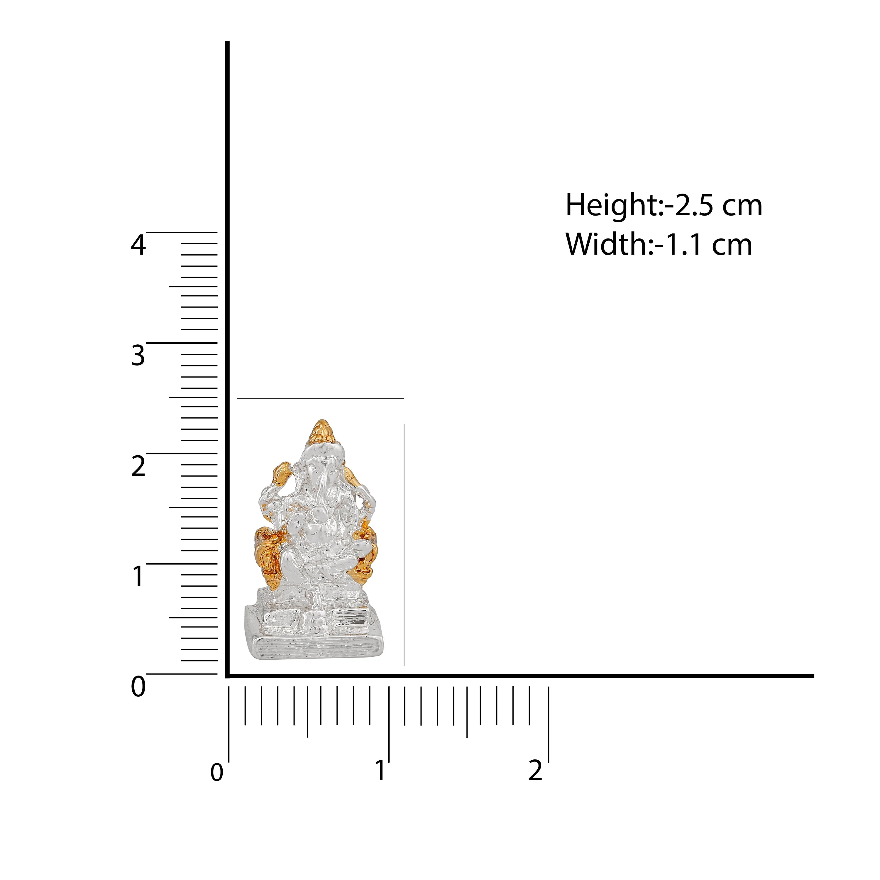 Estele Gold & Rhodium Plated Divine Ganesh Idol - Image 8