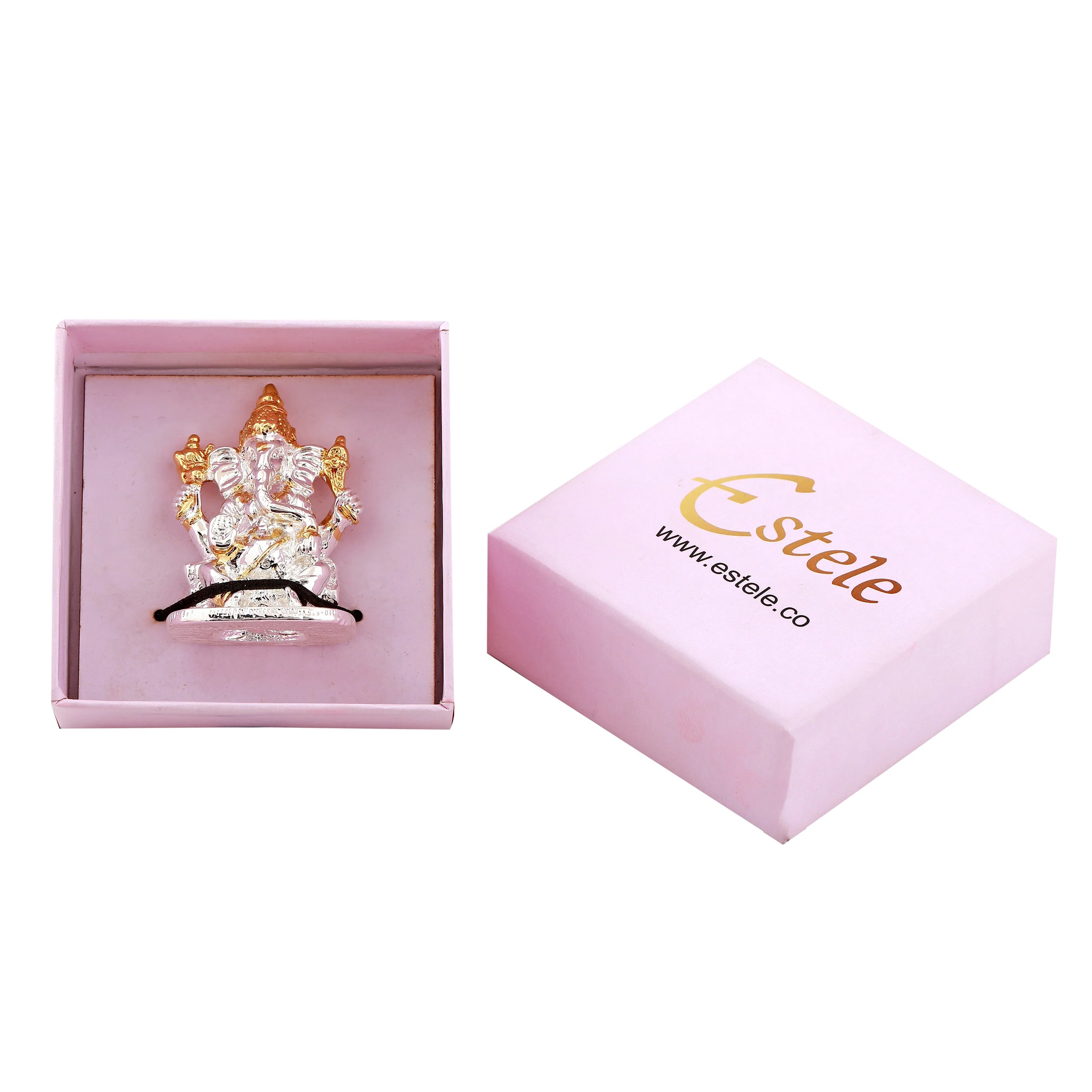 Estele Gold & Rhodium Plated Divine Ganesh Idol - Image 7