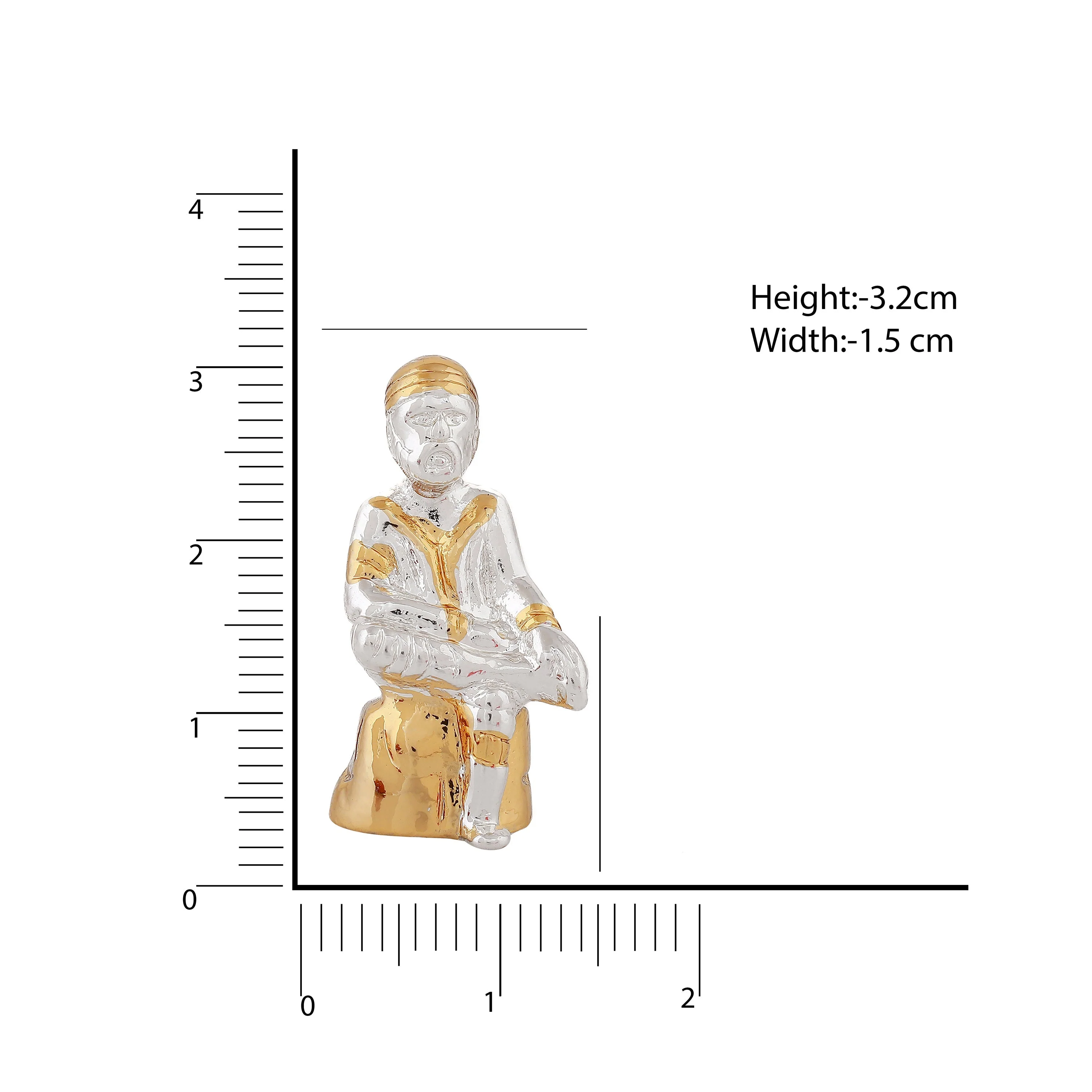 Estele Gold & Rhodium Plated Divine Lord Sai Baba Idol - Image 8